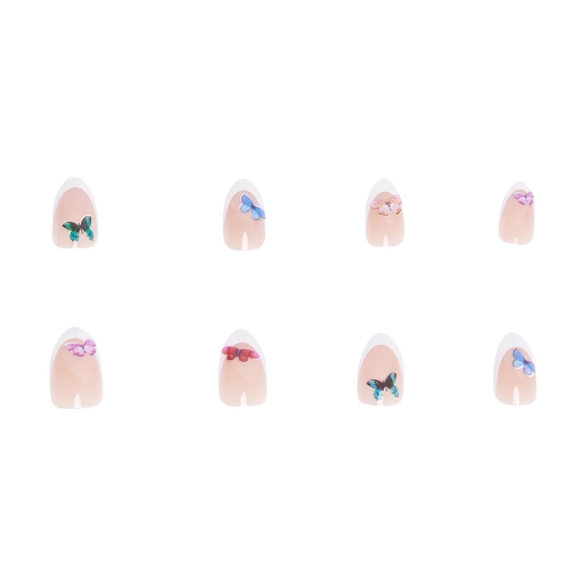 5 OXX Cosmetics 24 Pack Artificial Nails with Adhesive - Almond Shape, Butterfly, 5 of 5