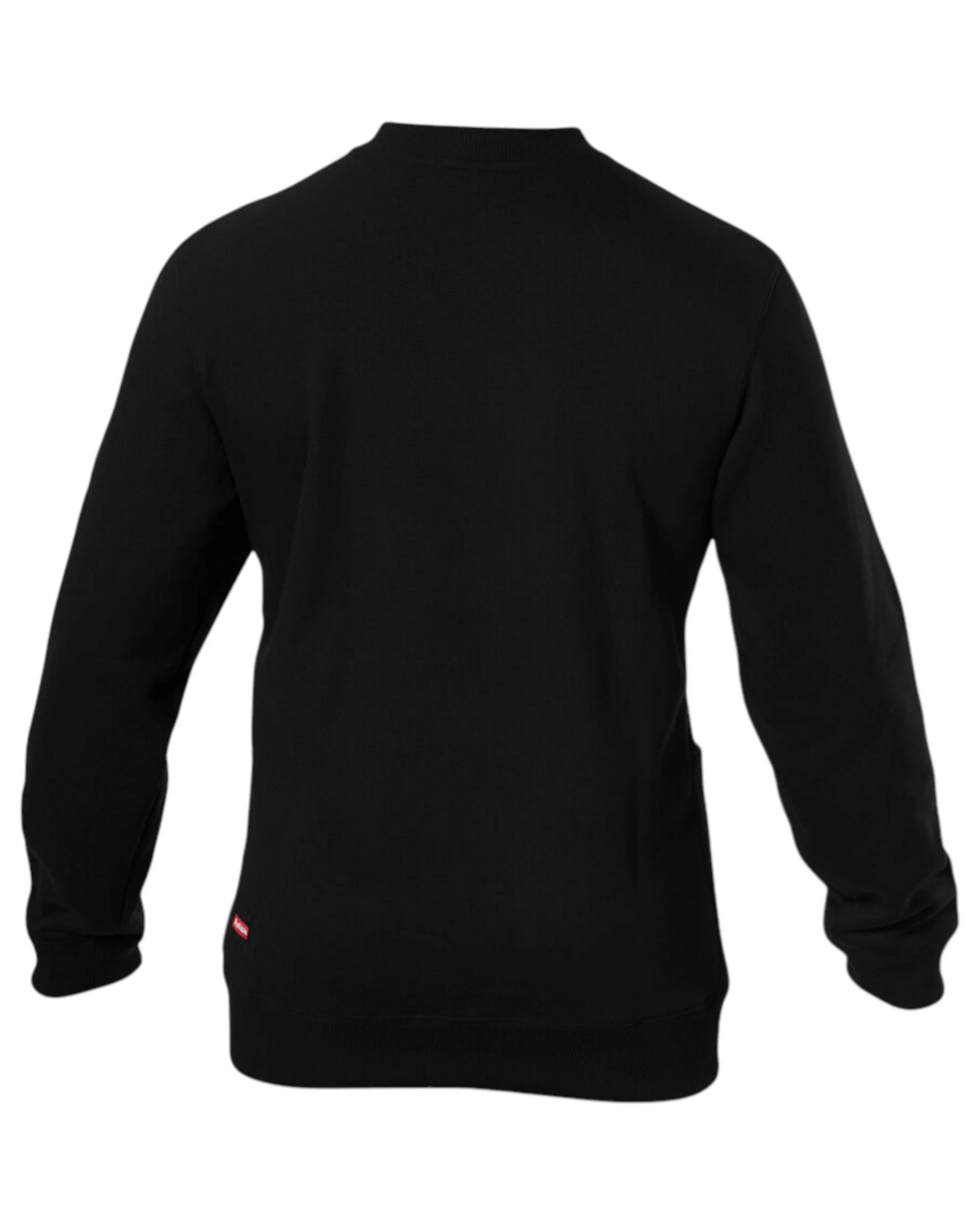4 Hard Yakka Mens Crew Neck Fleece Jumper Black BLACK, 4 of 6