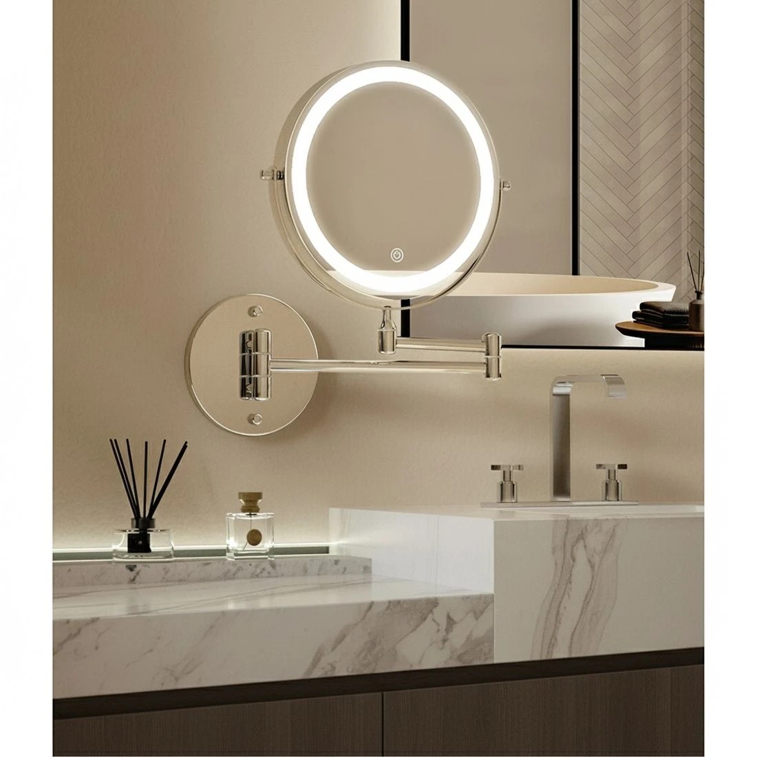 4 Embellir Extendable Makeup Mirror 10X Magnifying Double-Sided Bathroom - Silver, 4 of 6