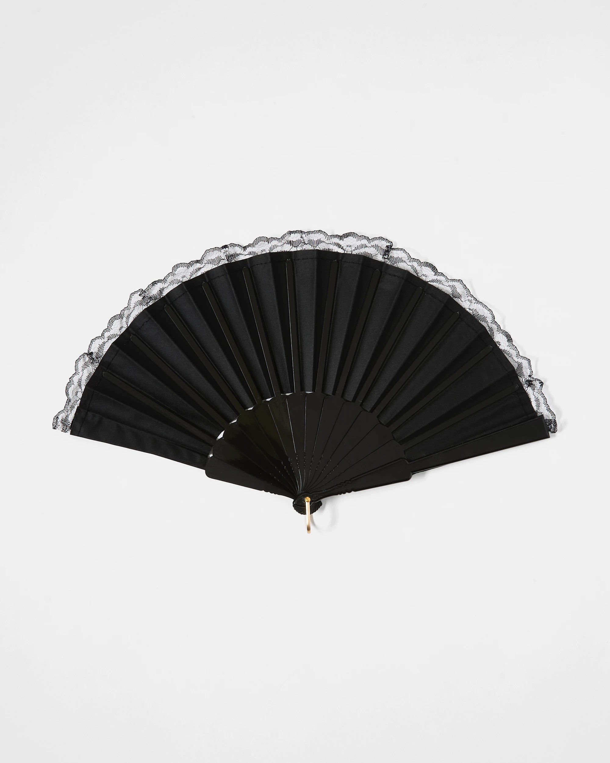 1 Lace Trim Fan - Black, 1 of 3