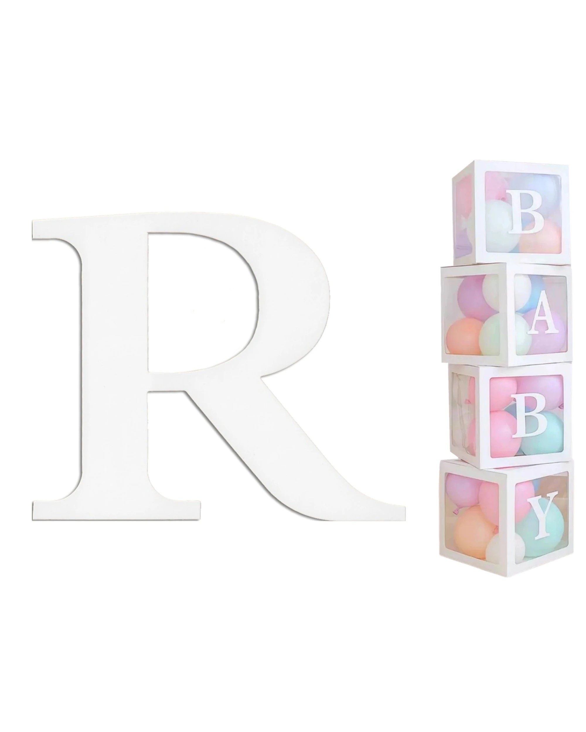 1 Party Maker Cardboard Letter R Pack of 2 - White, 1 of 3