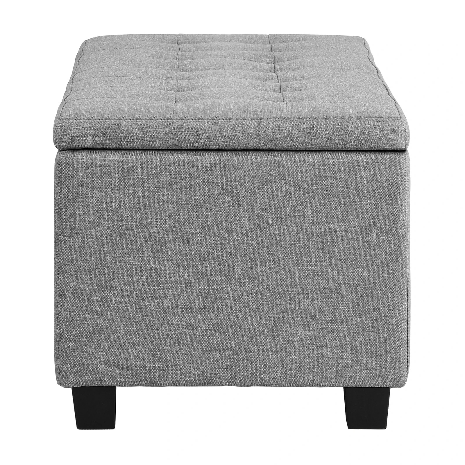 5 Oikiture Storage Ottoman Blanket Box Faux Linen Chest Toy Foot Stool Large
 - Grey, 5 of 10