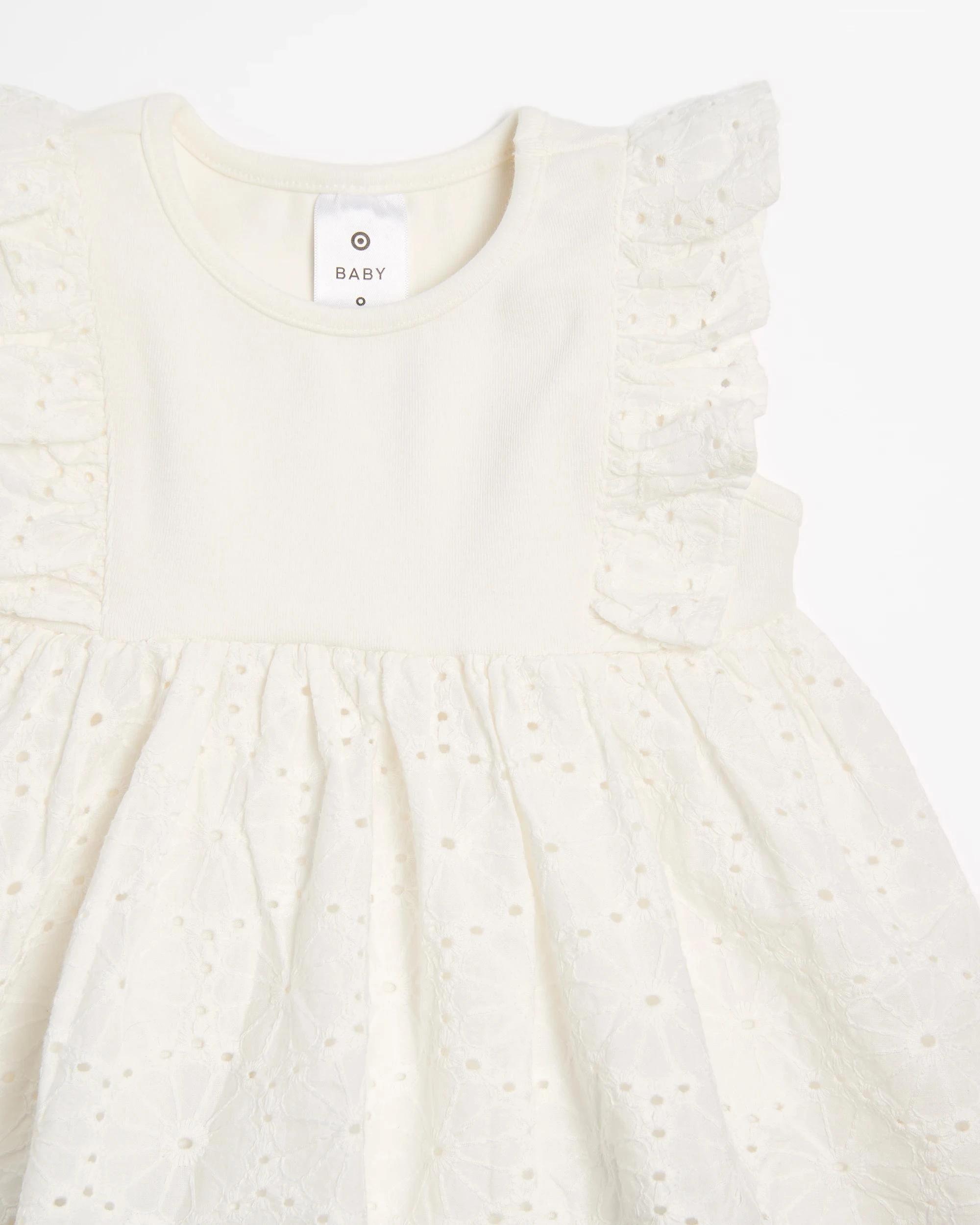 3 Target Baby Broderie Frill Top CREAM, 3 of 3