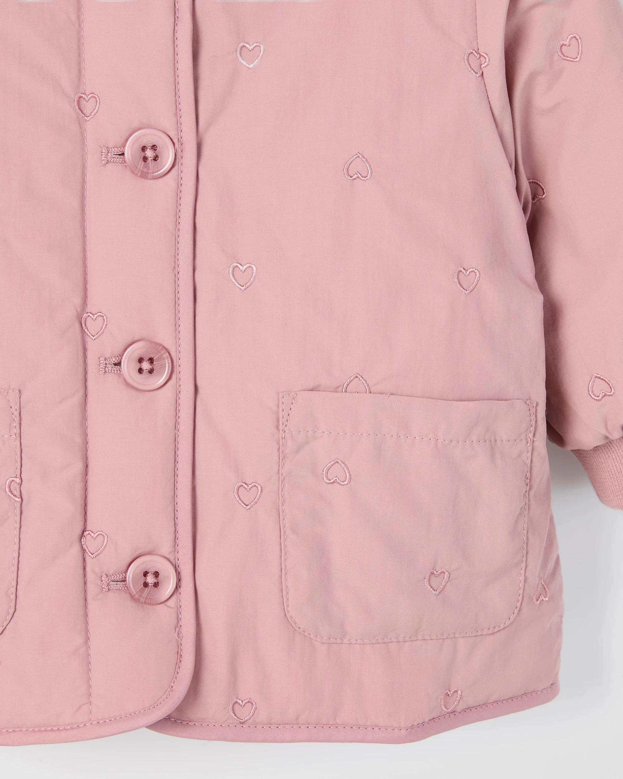 6 Target Baby Baby Long Sleeve Embroidered Jacket DUSTY PINK, 6 of 6