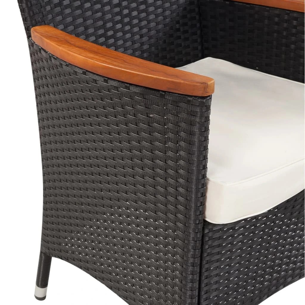 3 vidaXL 9 Piece Outdoor Dining Set With Cushions Poly Rattan - Black, 3 of 6