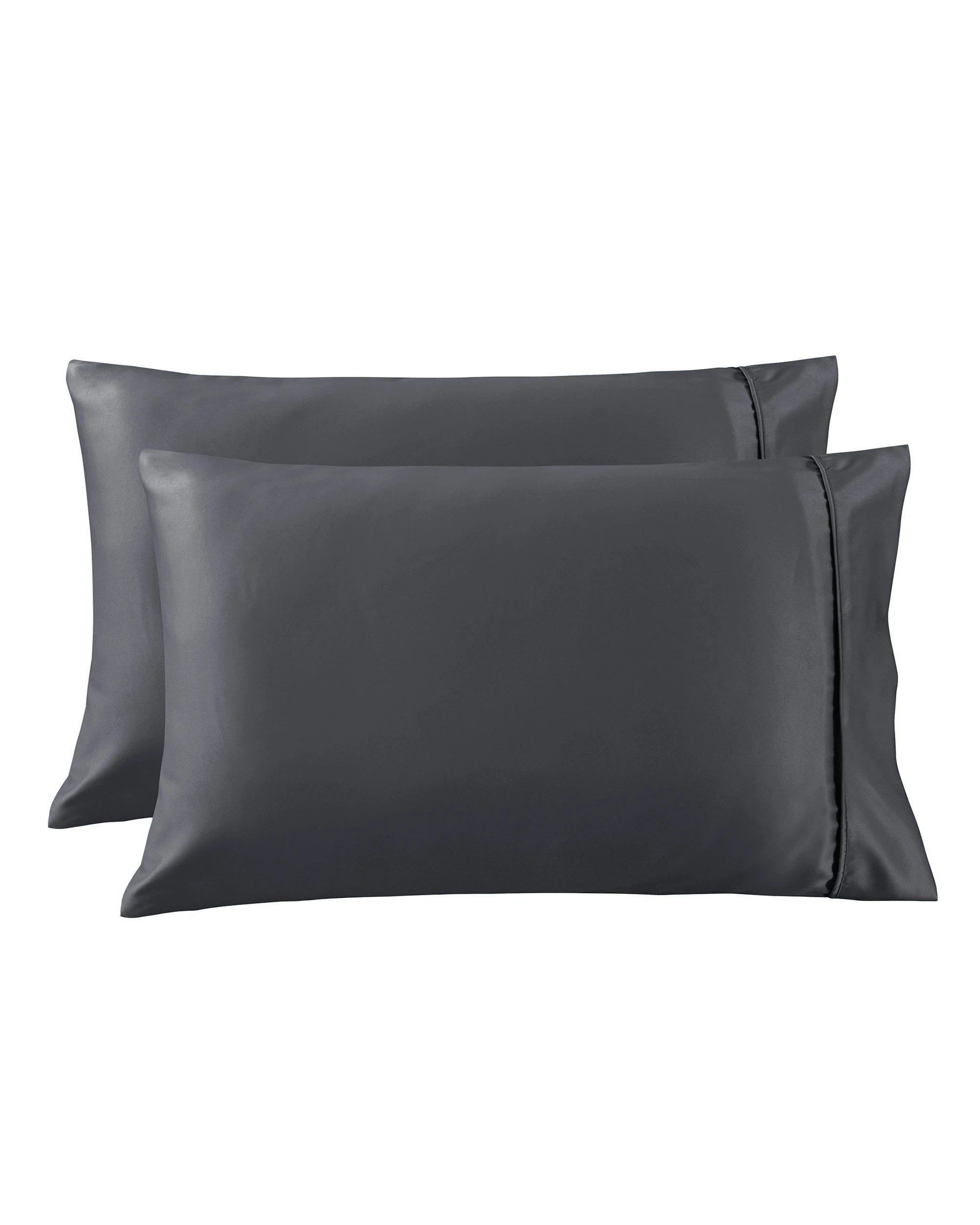 3 Dreamaker Matte Satin Standard Pillowcase Twin Pack - Charcoal, 3 of 5