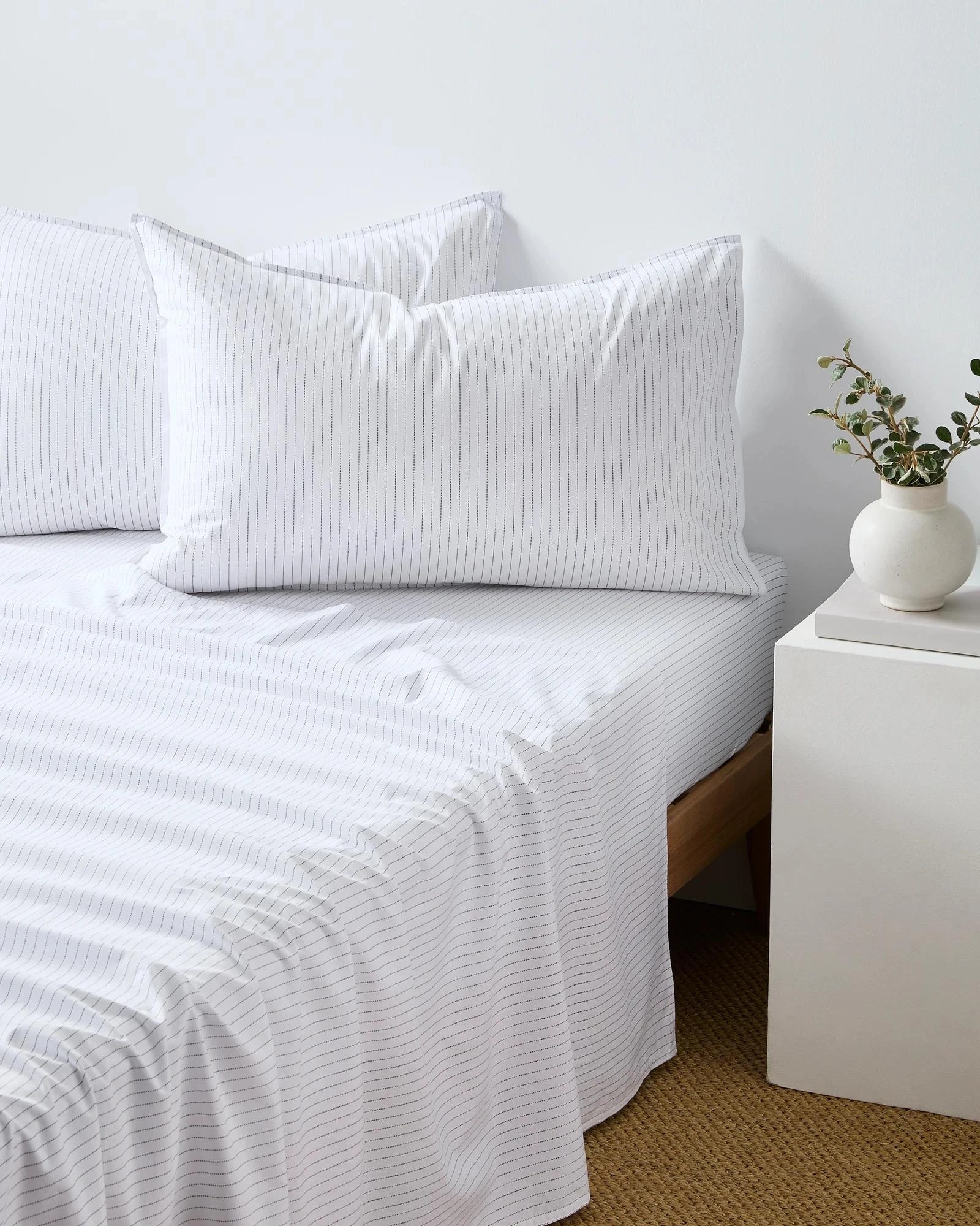 1 Target Riley Stripe Australian Cotton Stonewash Sheet Set - Queen Bed - Black, 1 of 2