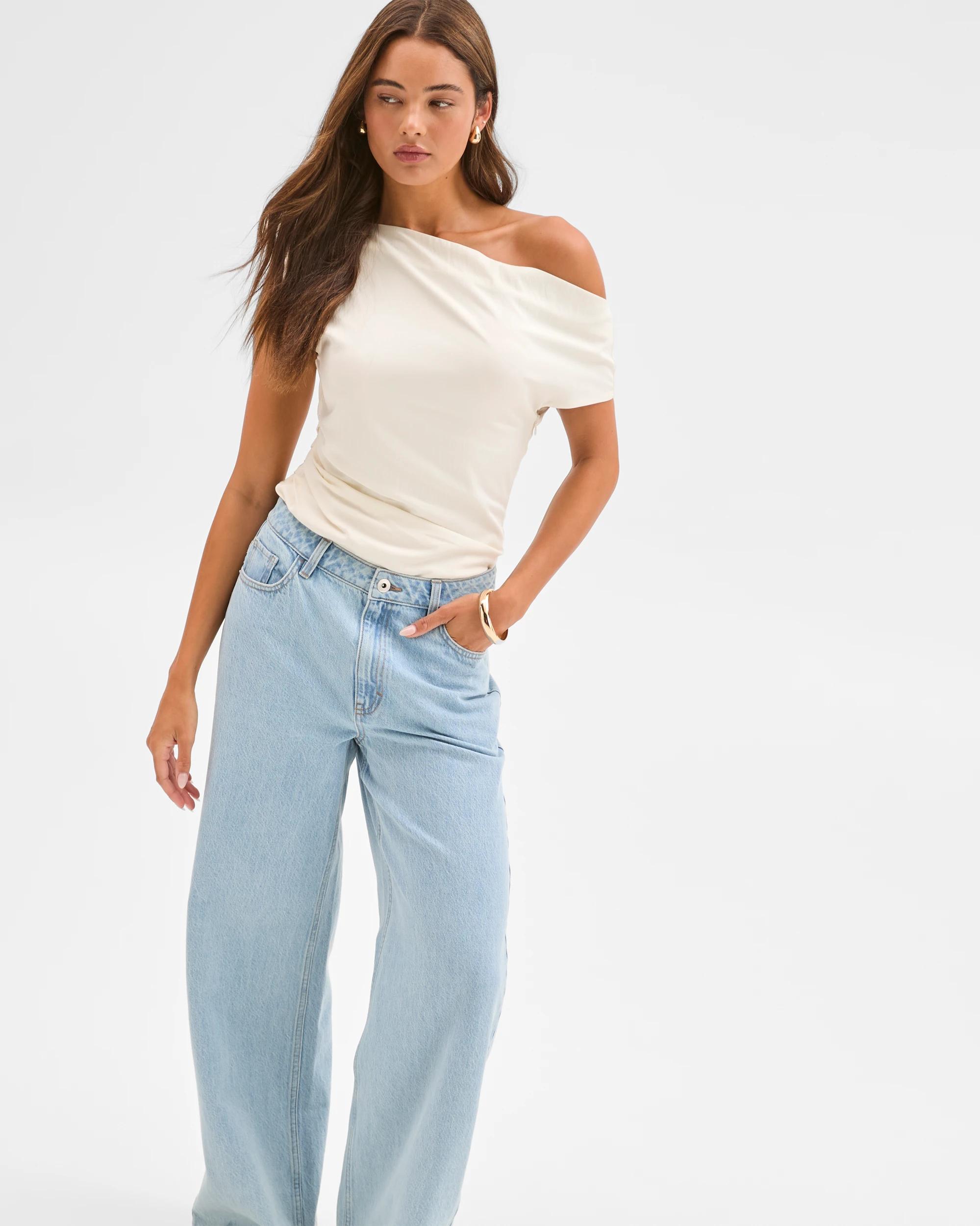 4 Lily Loves Mid Rise Wide Leg Denim Jeans GIGI BLUE, 4 of 7