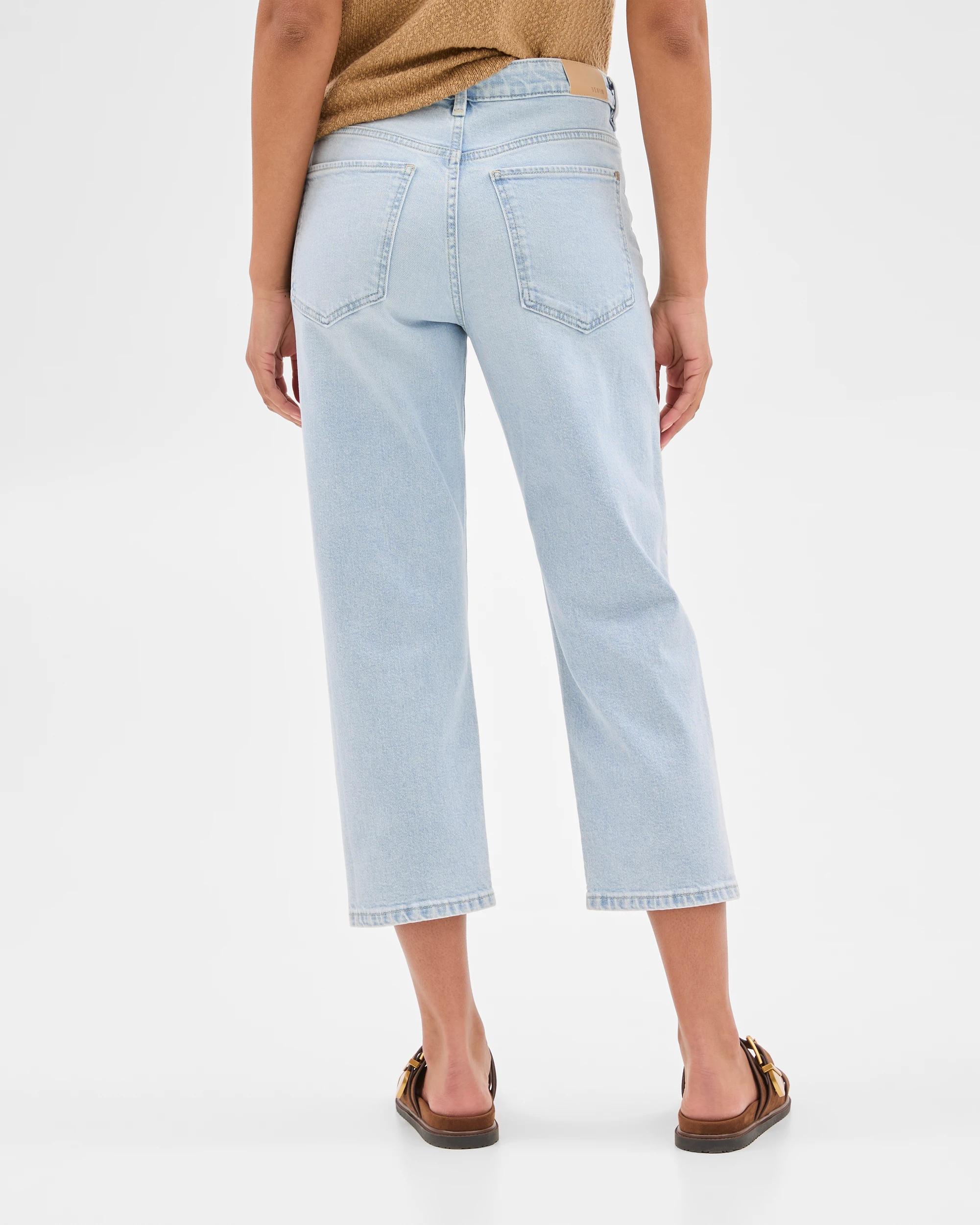 5 Target Mid Rise Crop Length Straight Denim Jeans - Bella ICE BLUE, 5 of 6