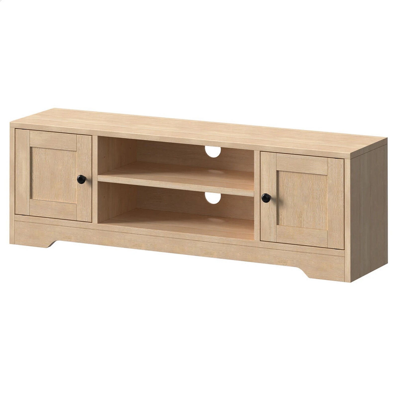 1 Alfordson TV Cabinet Entertainment Unit Stand 120cm Hamptons Storage - Wood, 1 of 10