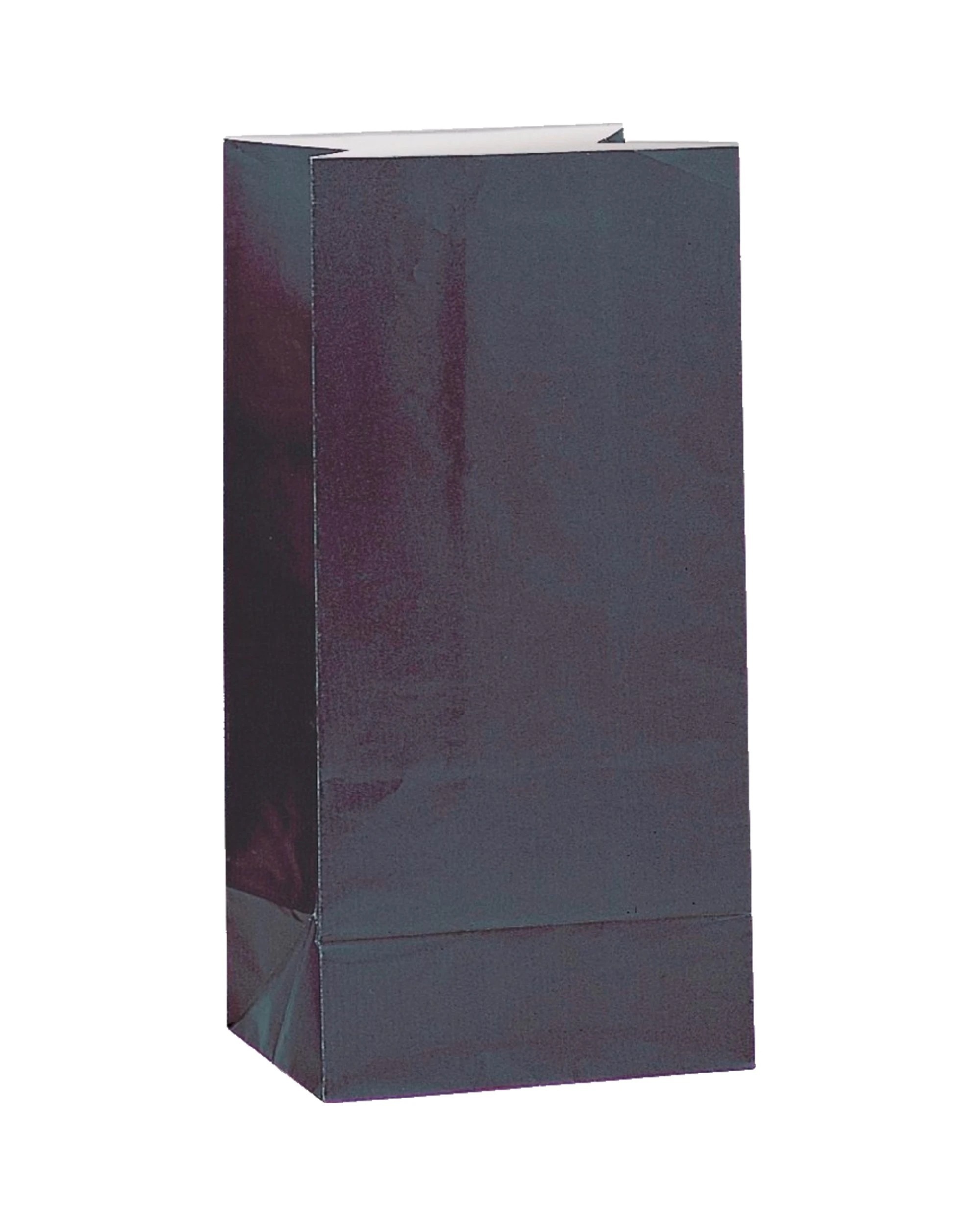 1 Unique Black Paper Party Bags Pack of 12 - Black, 1 of 2