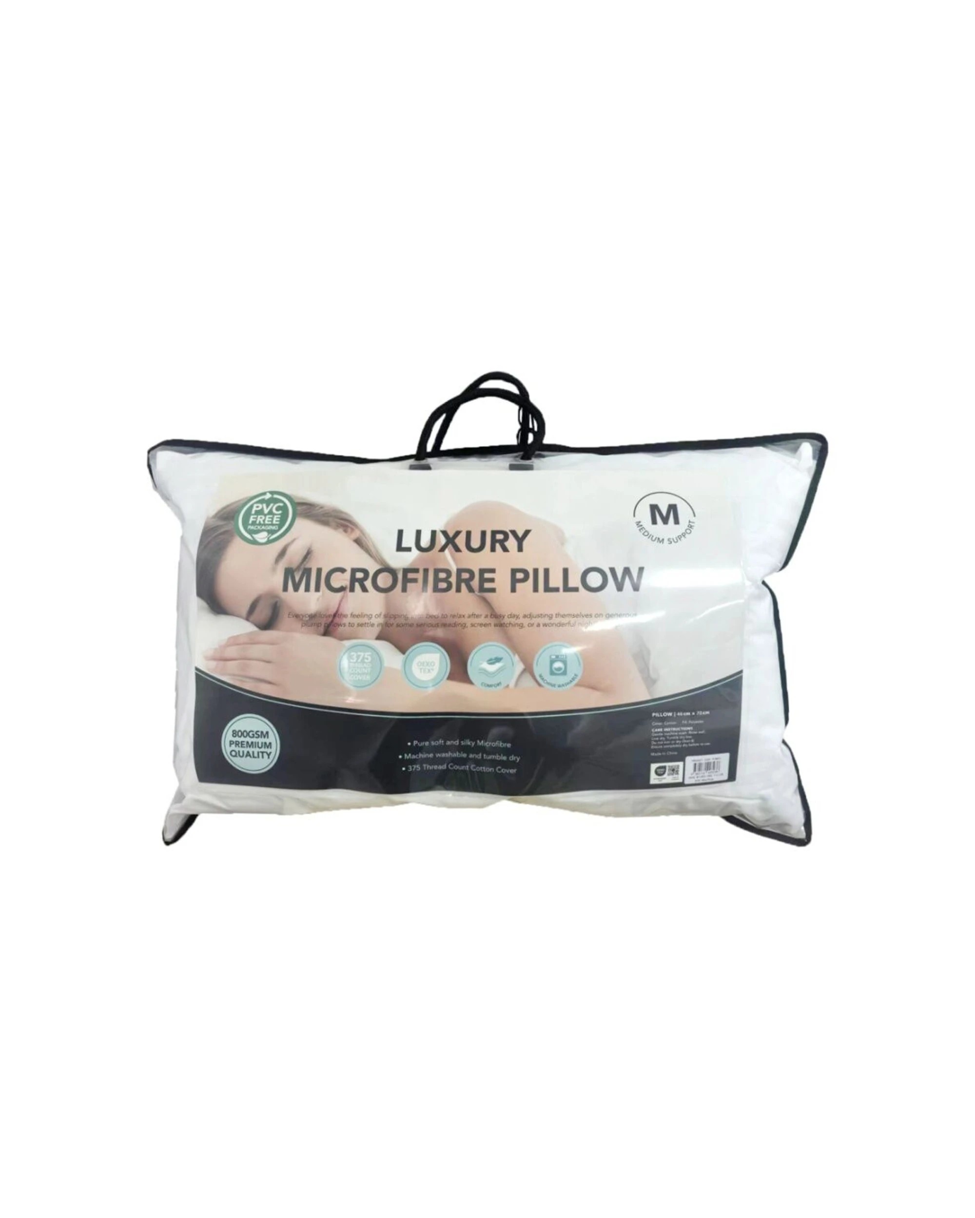 2 Grosvenor House 4pk Luxury Microfibre Pillows 375TC Cotton Cover - White, 2 of 3