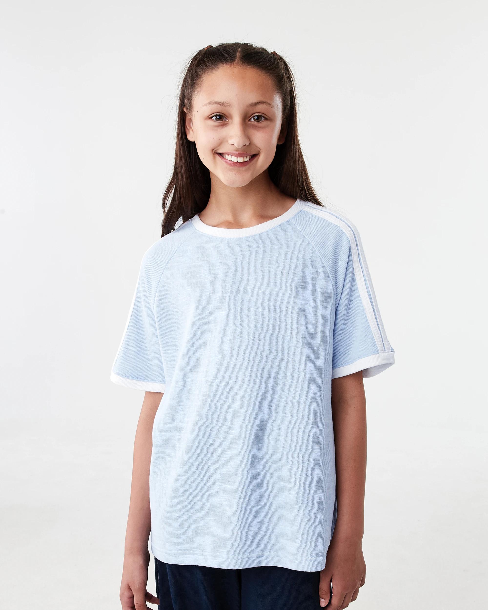 1 Textured Knit T-shirt Blu Badge, 1 of 8