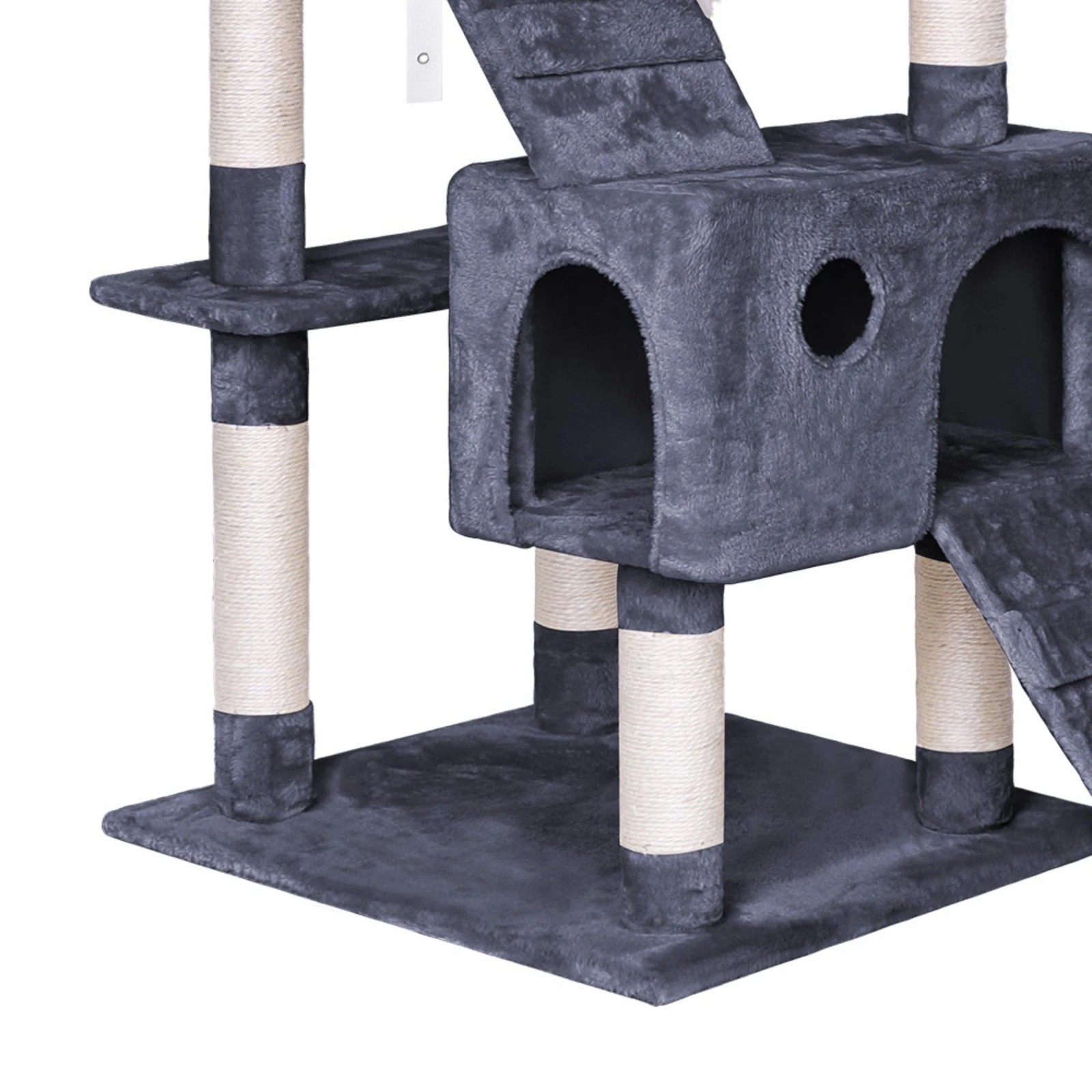 3 Beastie Cat Tree Scratching Post Scratcher Tower Condo House Furniture Wood 180CM - Grey, 3 of 6