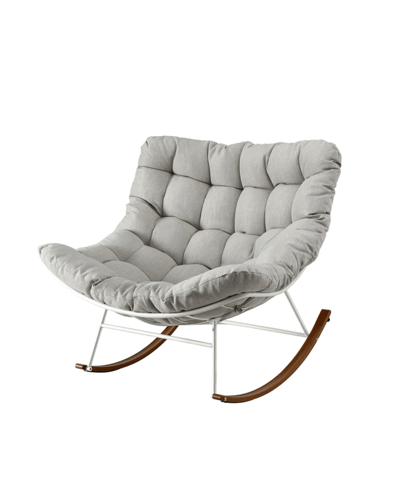 Gardeon Outdoor Rocking Chair Furniture Papasan Recliner Garden Patio Lounge - White