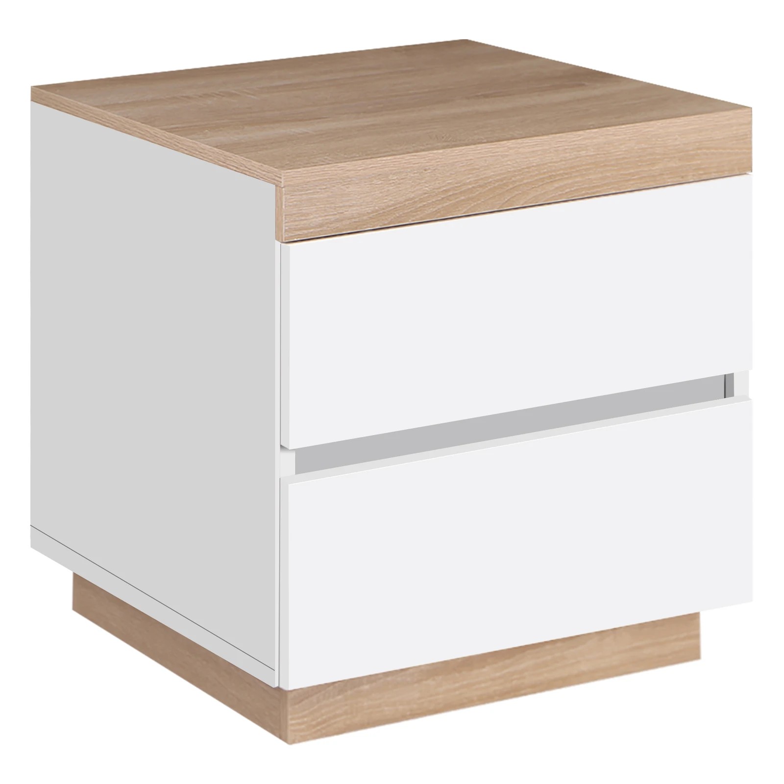 1 Alfordson Bedside Table Nightstand Storage Side End Cabinet Drawers Wood - White, 1 of 10