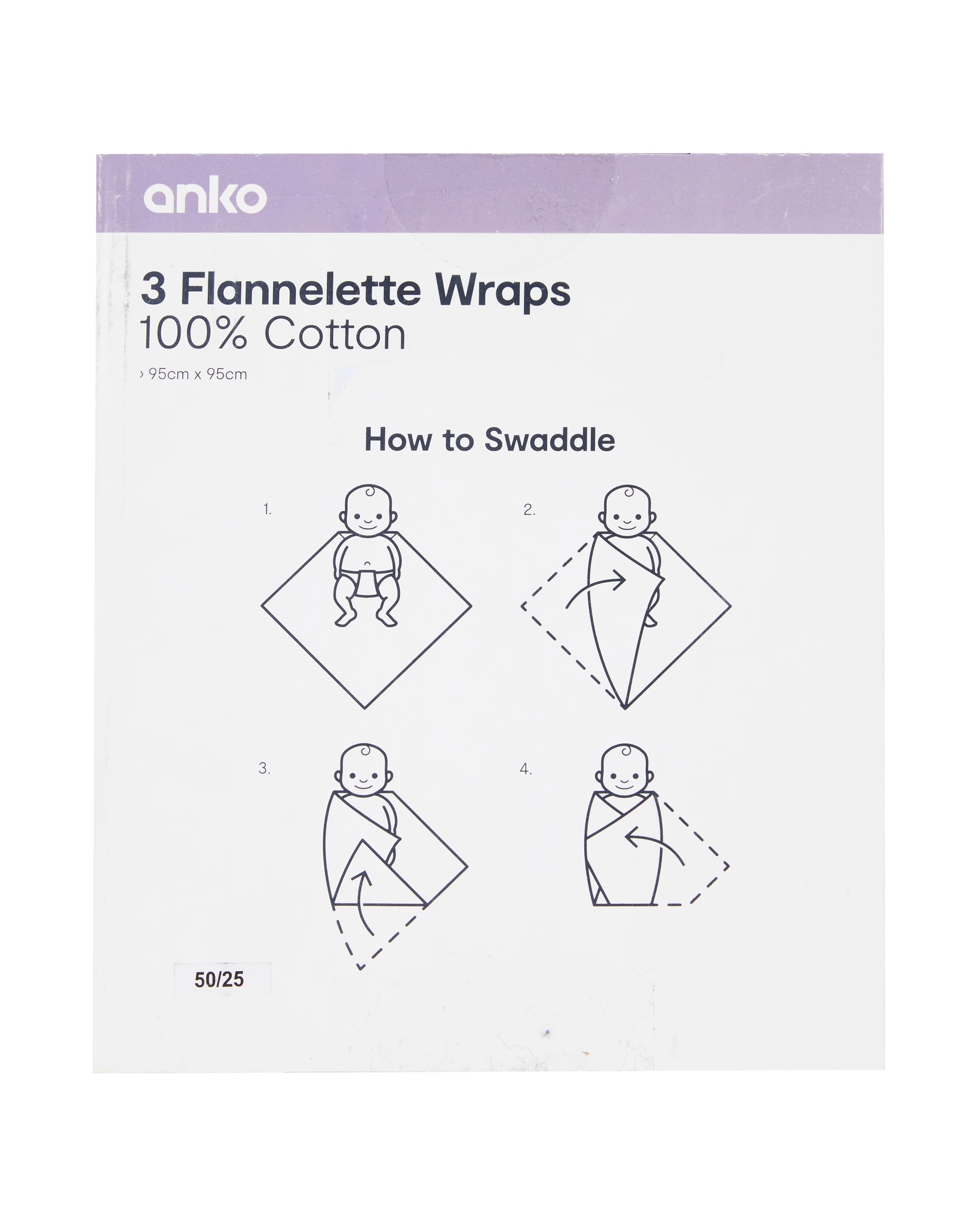 7 3 Pack Cotton Flannelette Wraps - Stars, 7 of 7