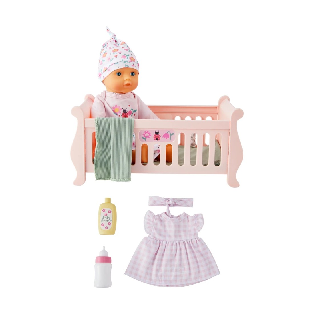 1 6 Piece Nurture Baby: Talking Baby Cot Set, 1 of 8