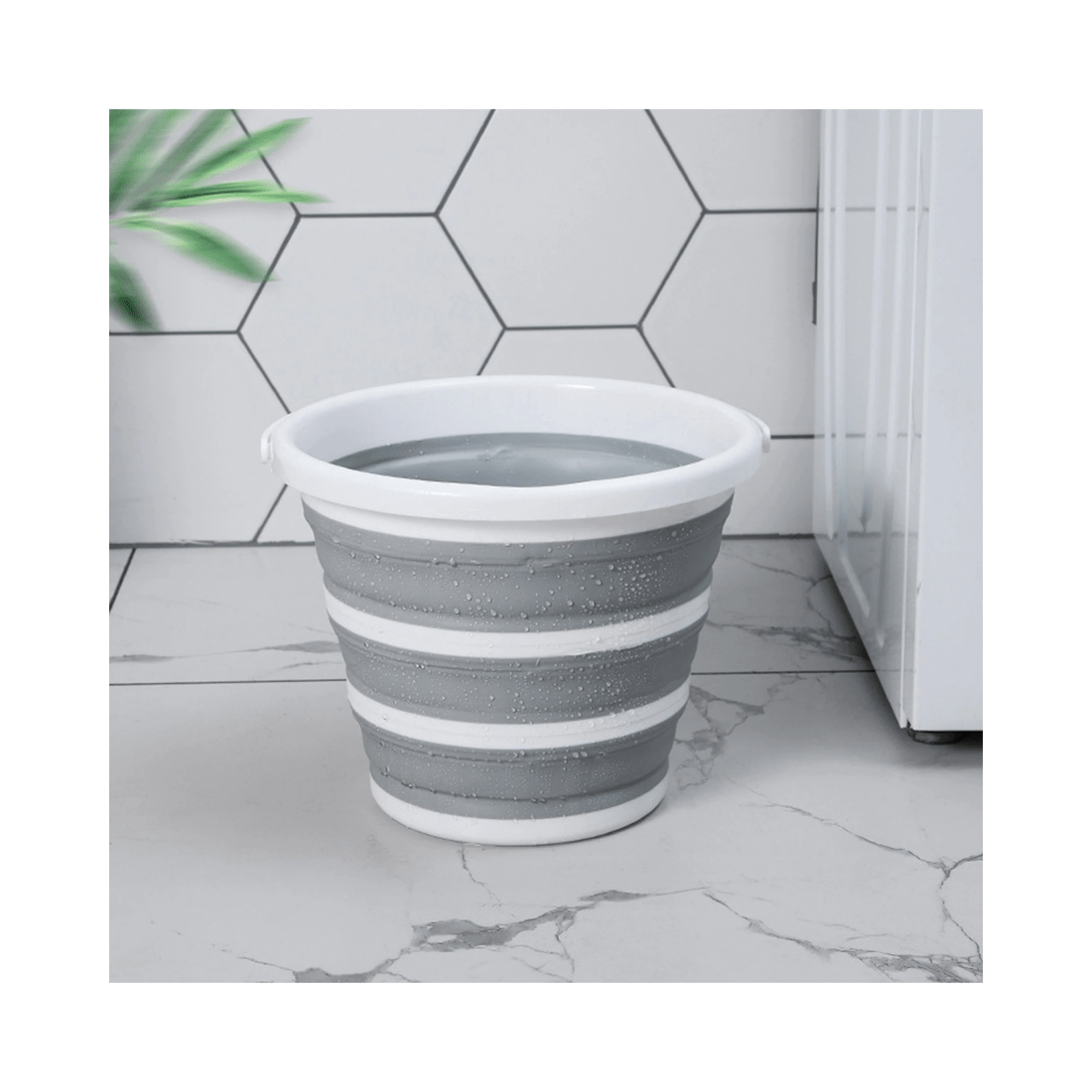 6 BR Home Foldable Silicone Bucket for Home, Hiking, Camping, and Fishing - 10 Litre, 6 of 8