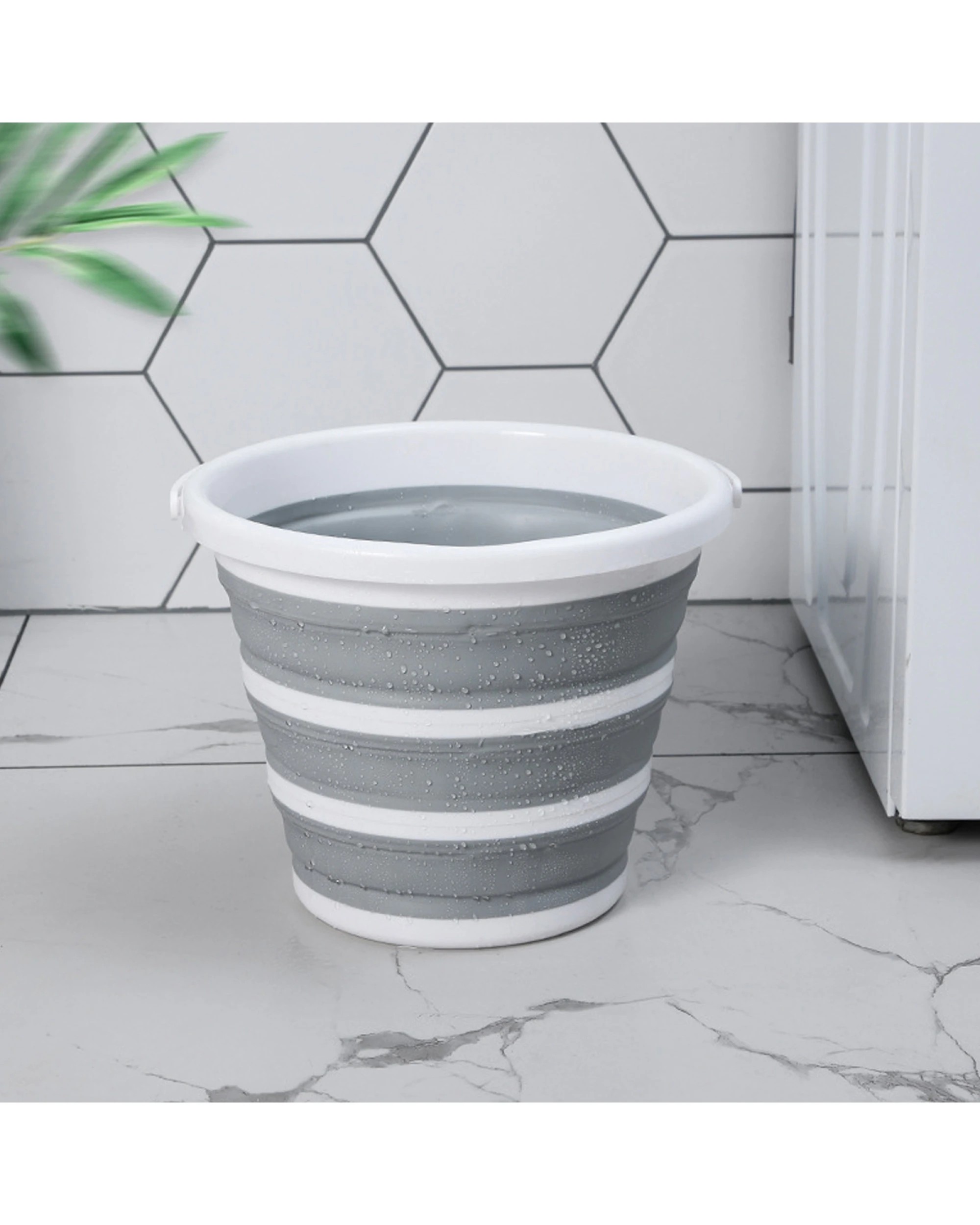 6 BR Home Foldable Silicone Bucket for Home, Hiking, Camping, and Fishing - 10 Litre, 6 of 8