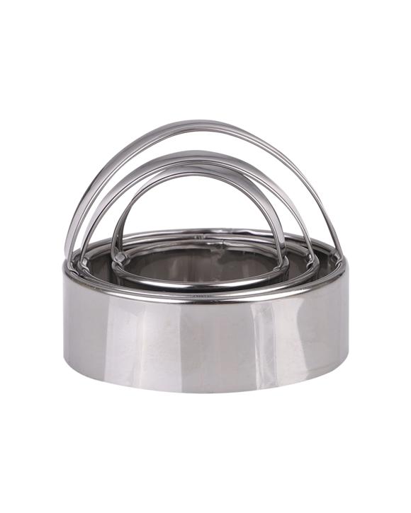 Appetito 3pc Stainless Steel Scone Cutters With Handle Set - Silver