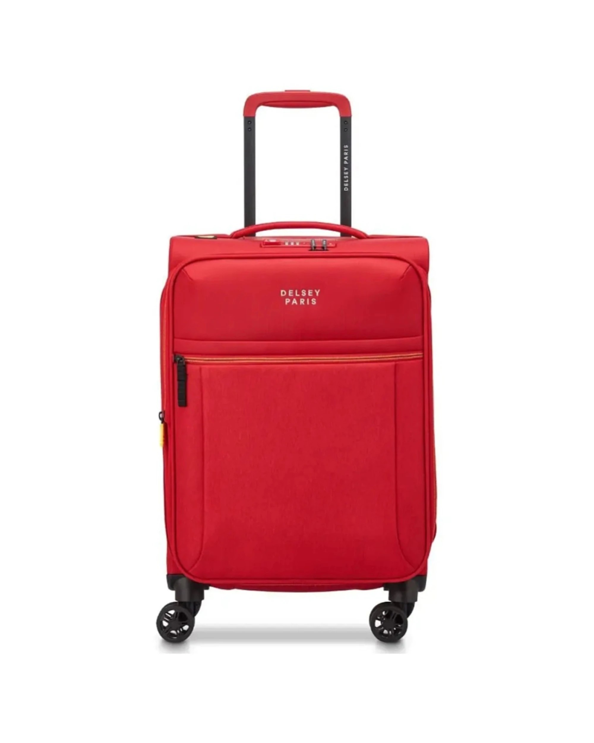1 Delsey Brochant 3 Small 55 cm Expandable Travel Carry-On Suitcase TSA Lock - Red, 1 of 7