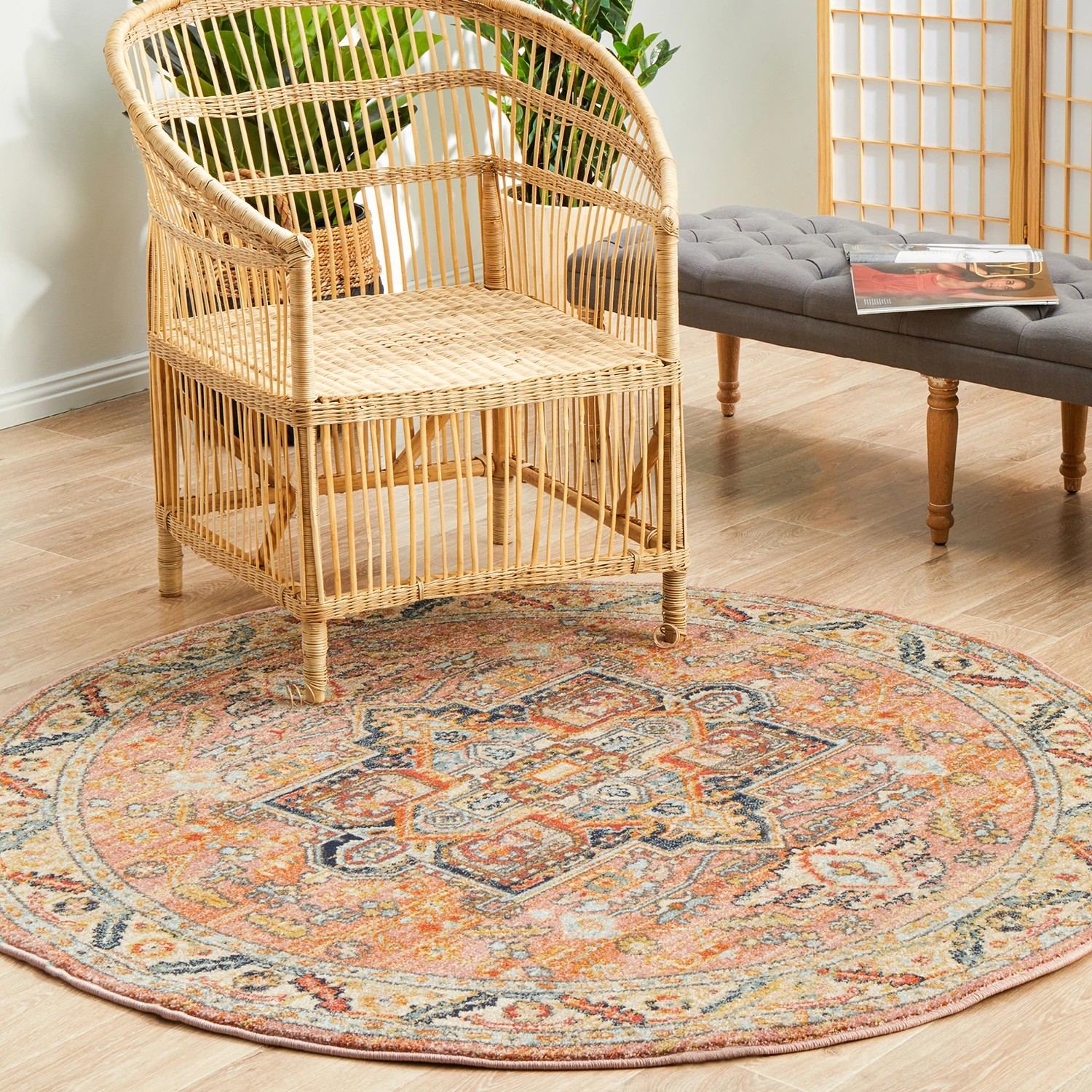 3 Common Ground Rugs Eterna 850 200x200cm - Medium Round Power Loomed Pet Friendly Rug - Beige, 3 of 8