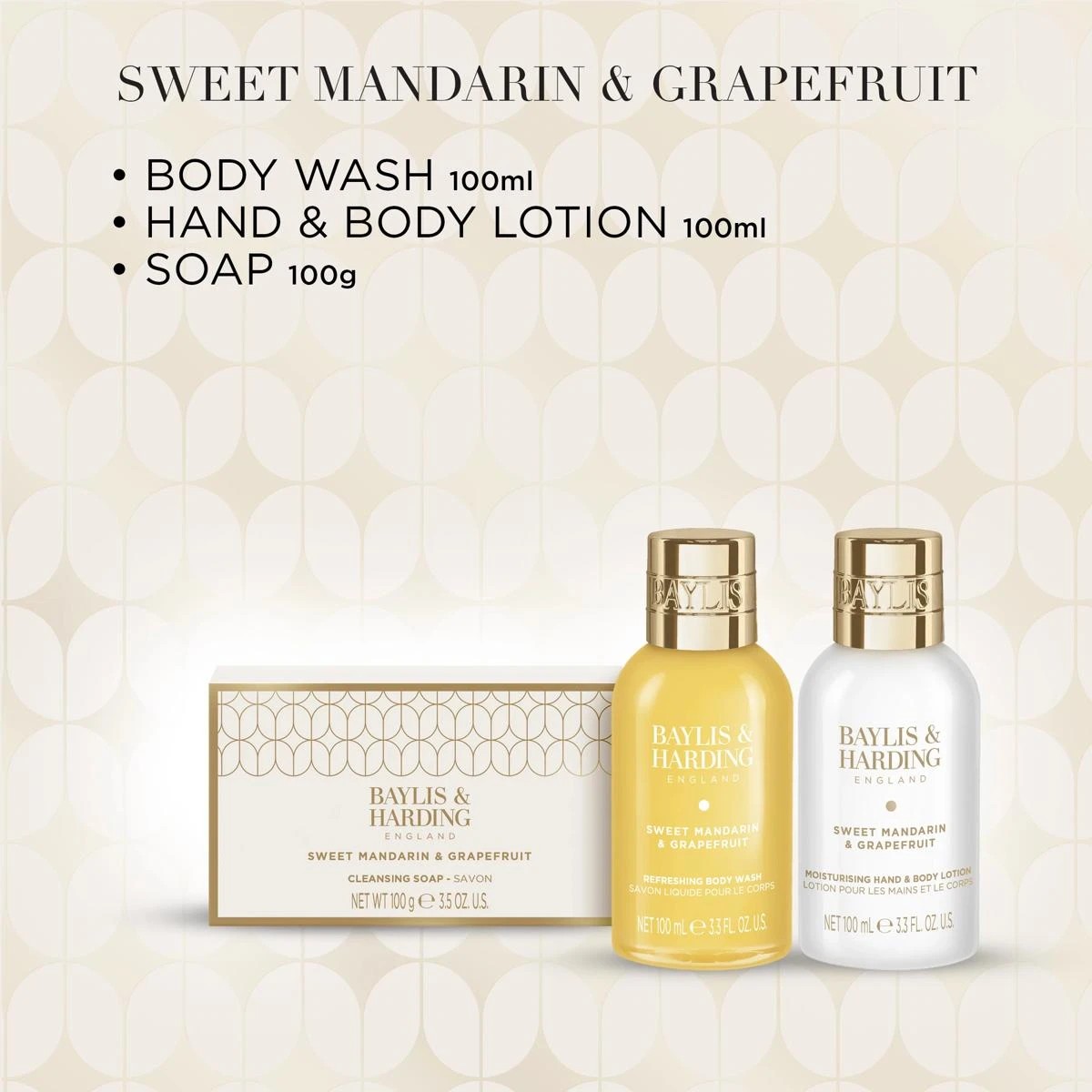 3 Baylis & Harding Signature Collection Bath and Body Trio - Sweet Mandarin and Grapefruit - Multi, 3 of 4