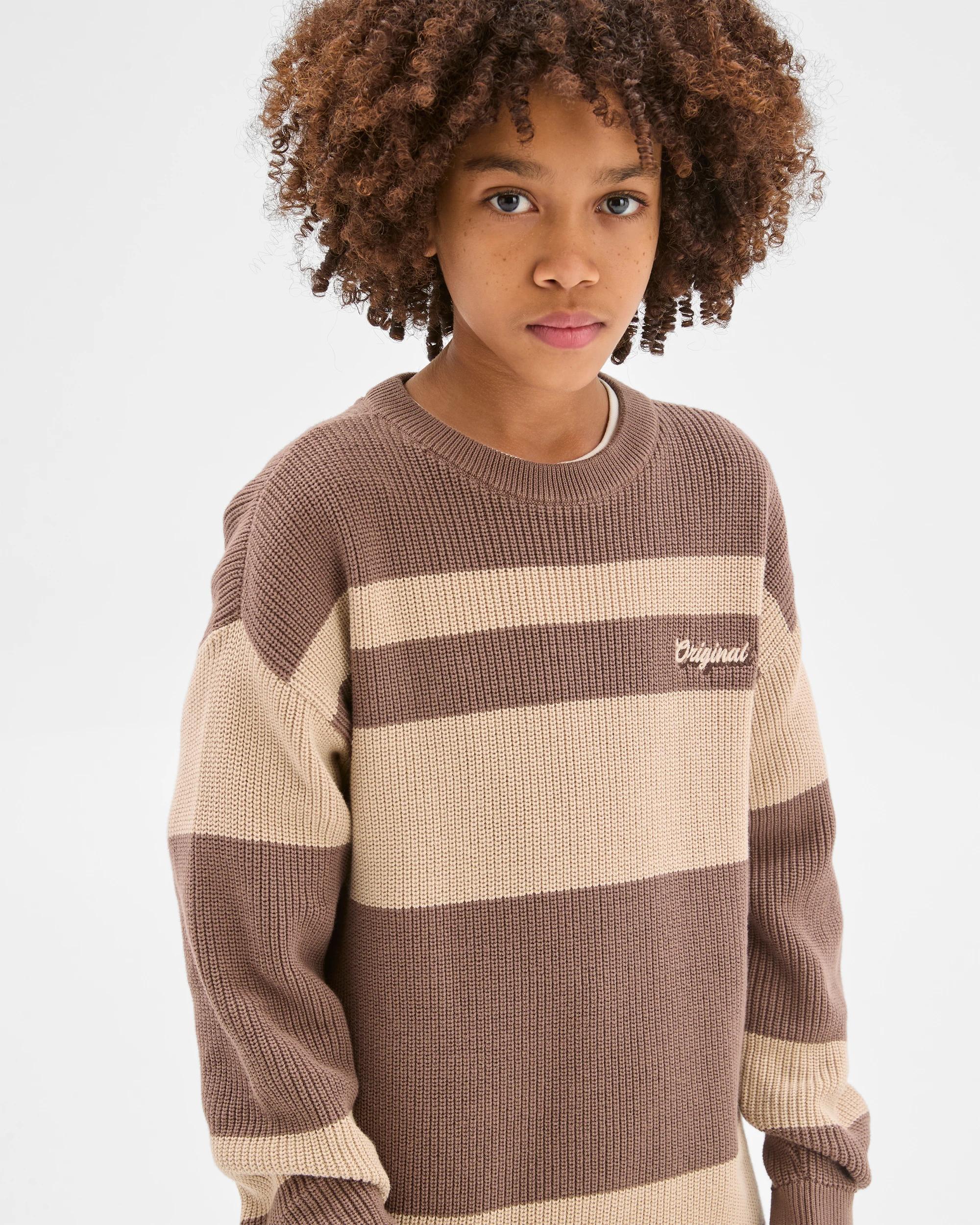 1 Target Kids Australian Cotton Crew Neck Striped Jumper LIGHT BROWN, 1 of 6