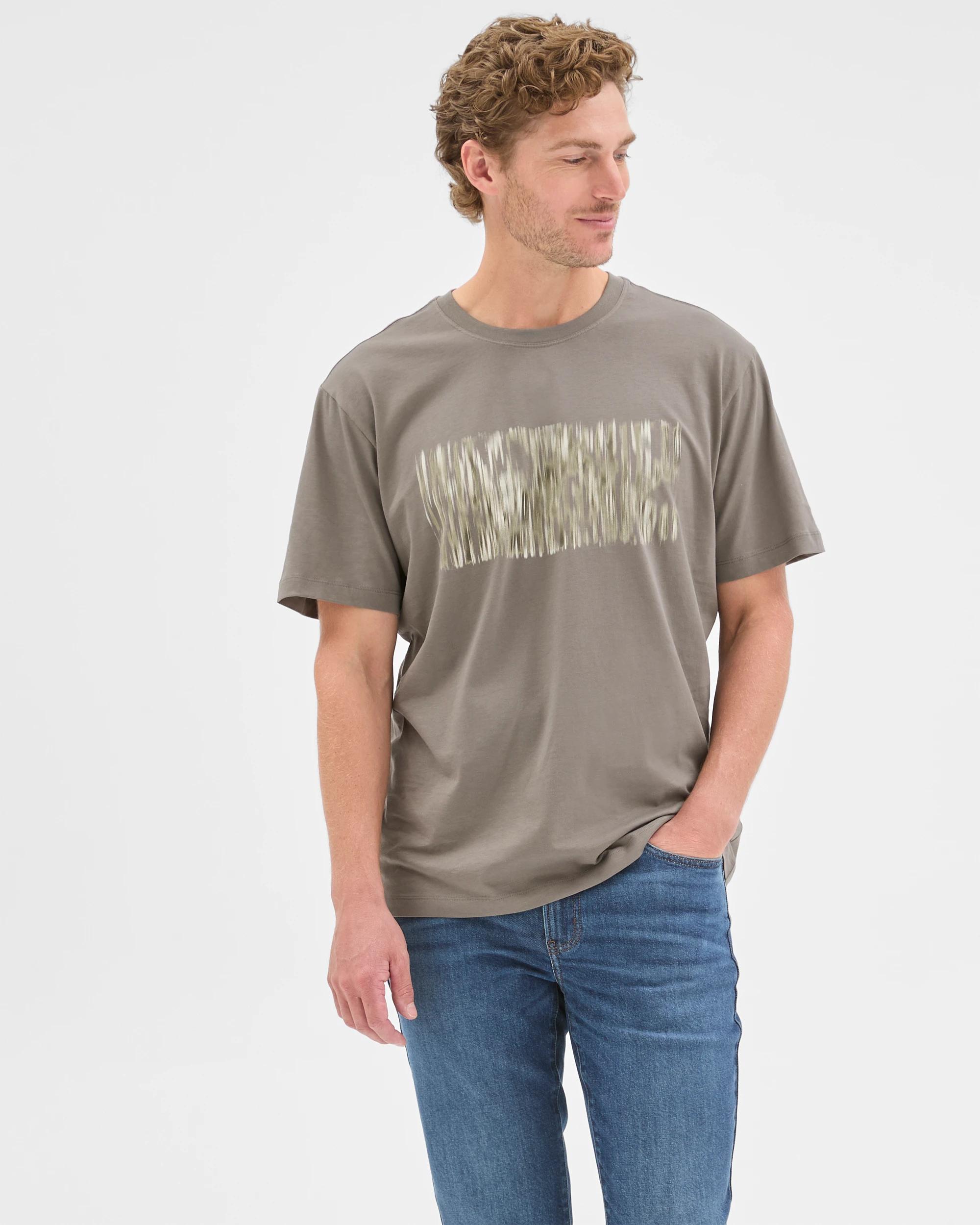 4 Target Man Australian Cotton Blend Abstract T-Shirt SHIITAKE MARLE, 4 of 6