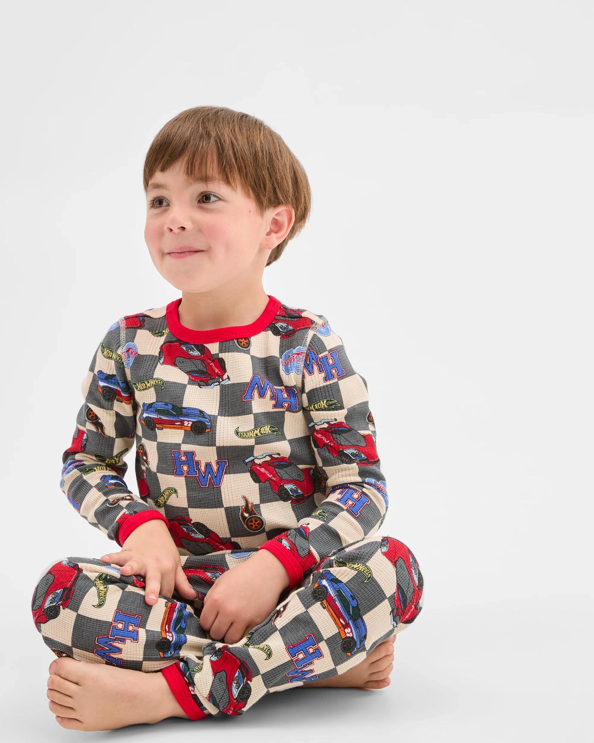 1 Hot Wheels Australian Cotton Younger Boys Waffle Pyjama Set HOT WHEELS, 1 of 6