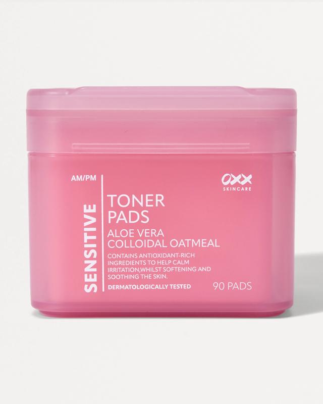 OXX Skincare 90 Pack AM/PM Sensitive Toner Pads - Aloe Vera and Colloidal Oat