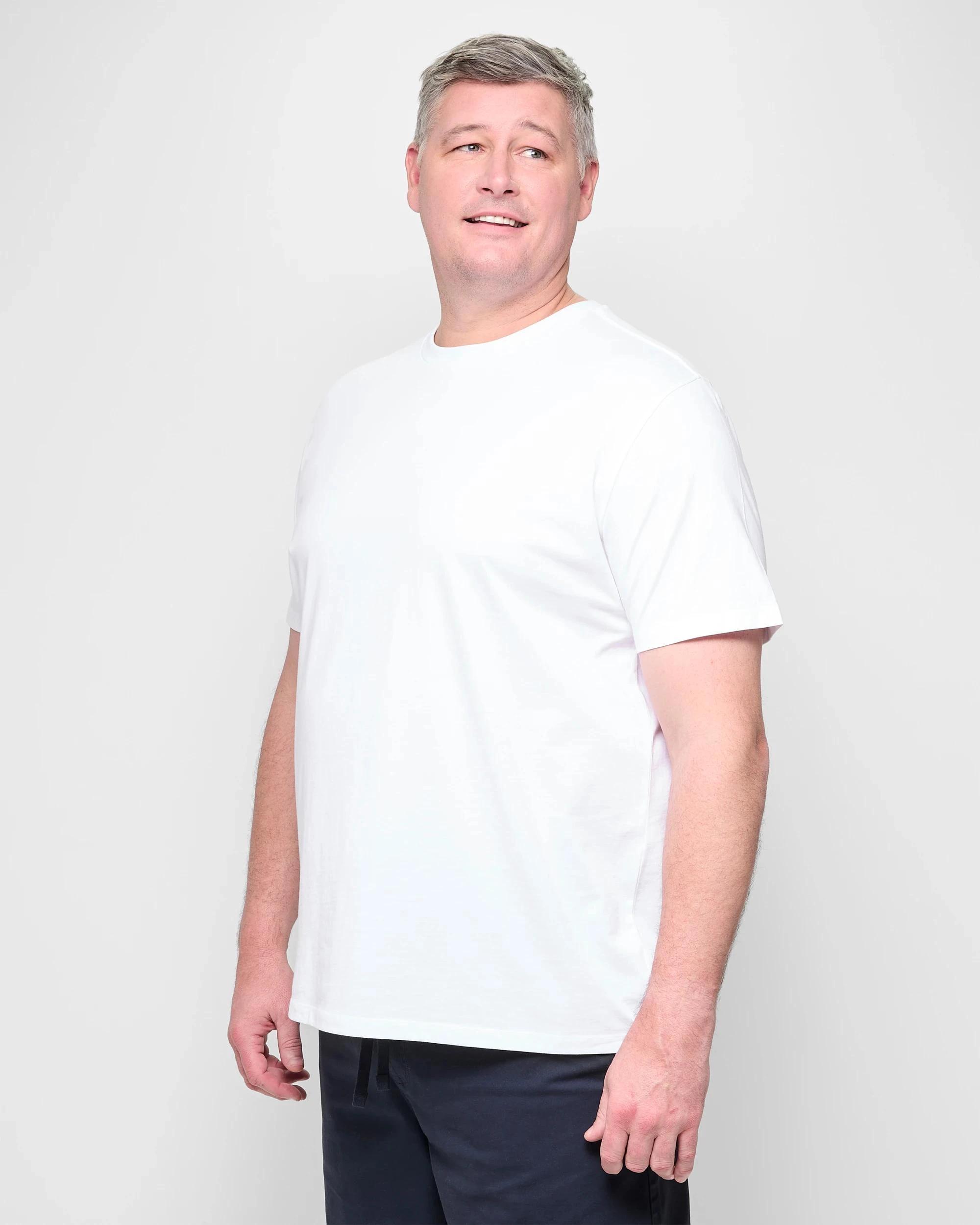 3 Target Man Plus Plus Size Australian Cotton Crew T-Shirt WHITE, 3 of 5