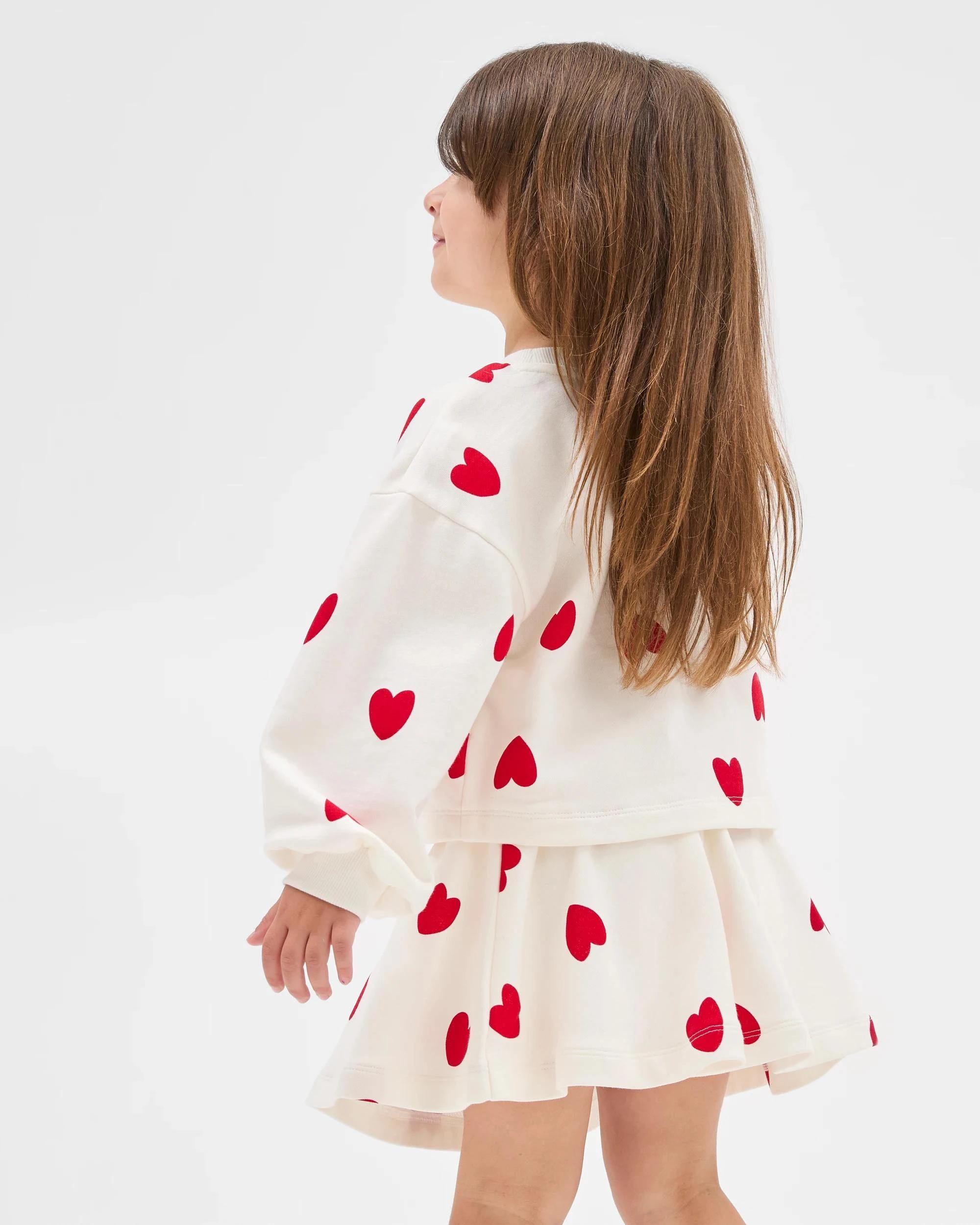 4 Target Australian Cotton Fleece Top and Skort 2 Piece Set WHITE AOP HEARTS, 4 of 9