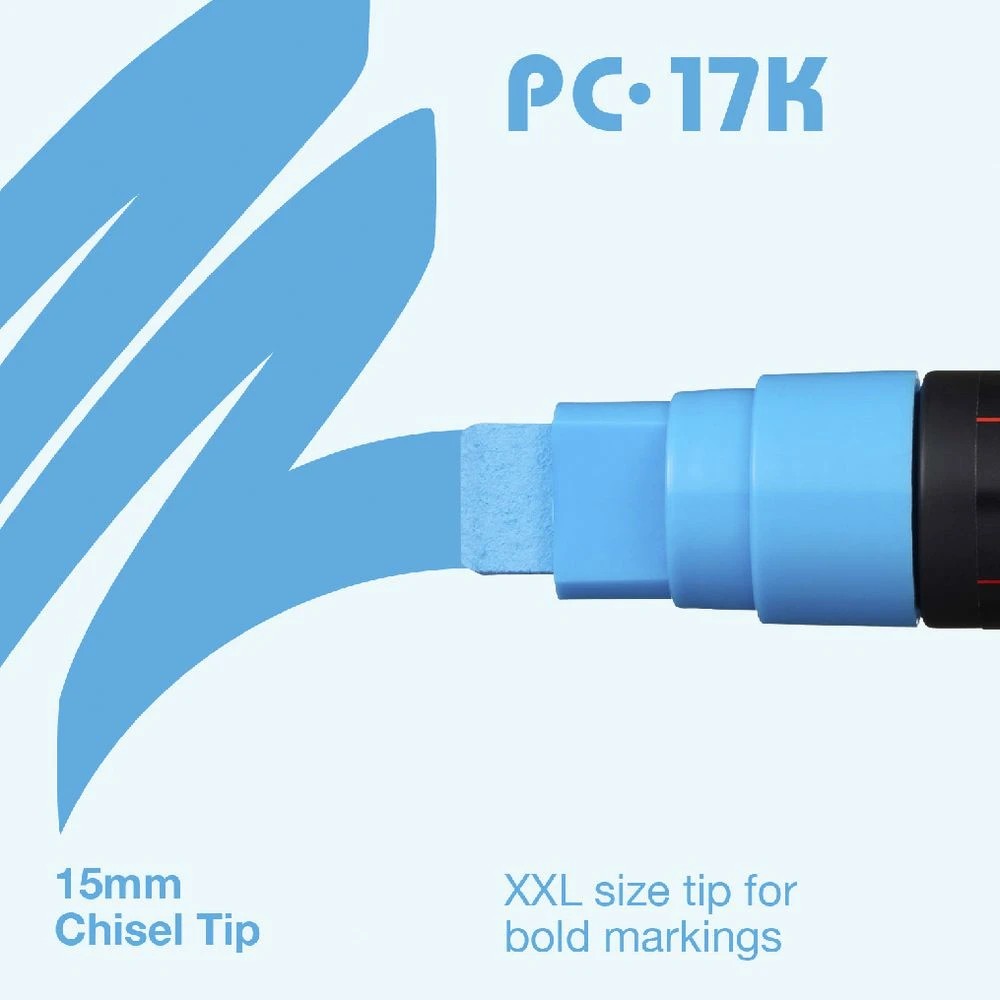 2 POSCA PC 17K Paint Marker Yellow, 2 of 4