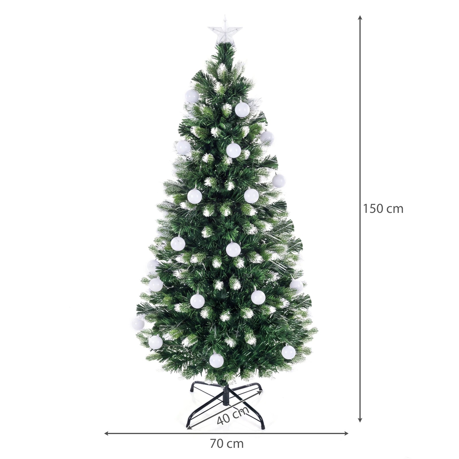 2 Costway 1.5M Artificial Fiber Optic Christmas Tree 28 Warm White LEDs, 2 of 7