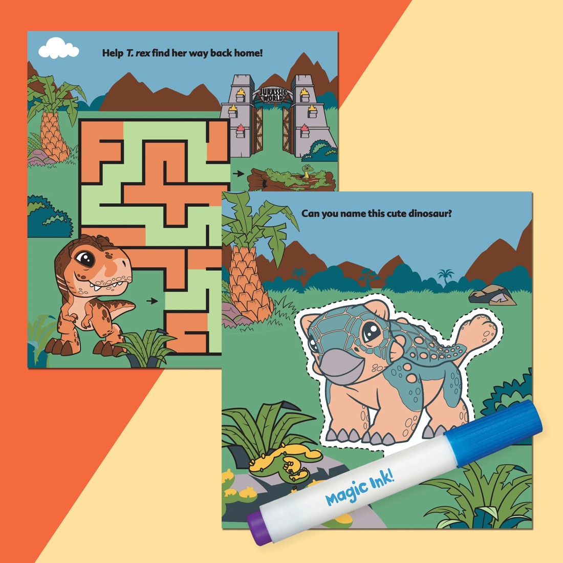 4 INKredibles Jurassic World Explorers Mess Free Magic Ink Pictures! - Book, 4 of 5