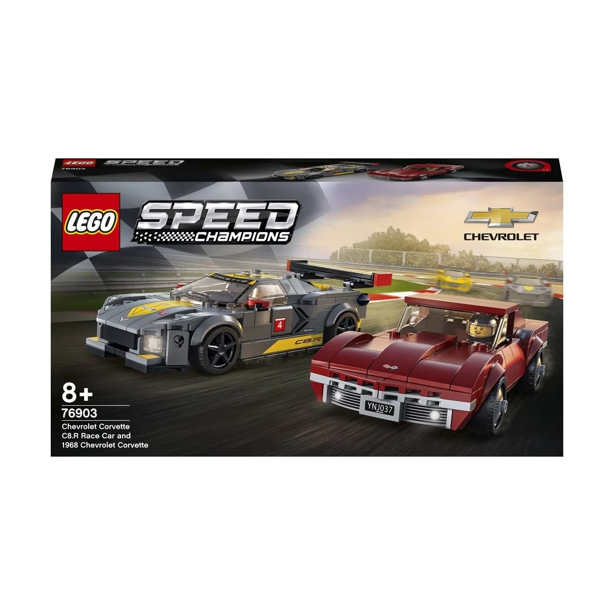 1 LEGO Speed Champions Chevrolet Corvette C8.R Race Car and 1968 Chevrolet Corvette 76903, 1 of 9