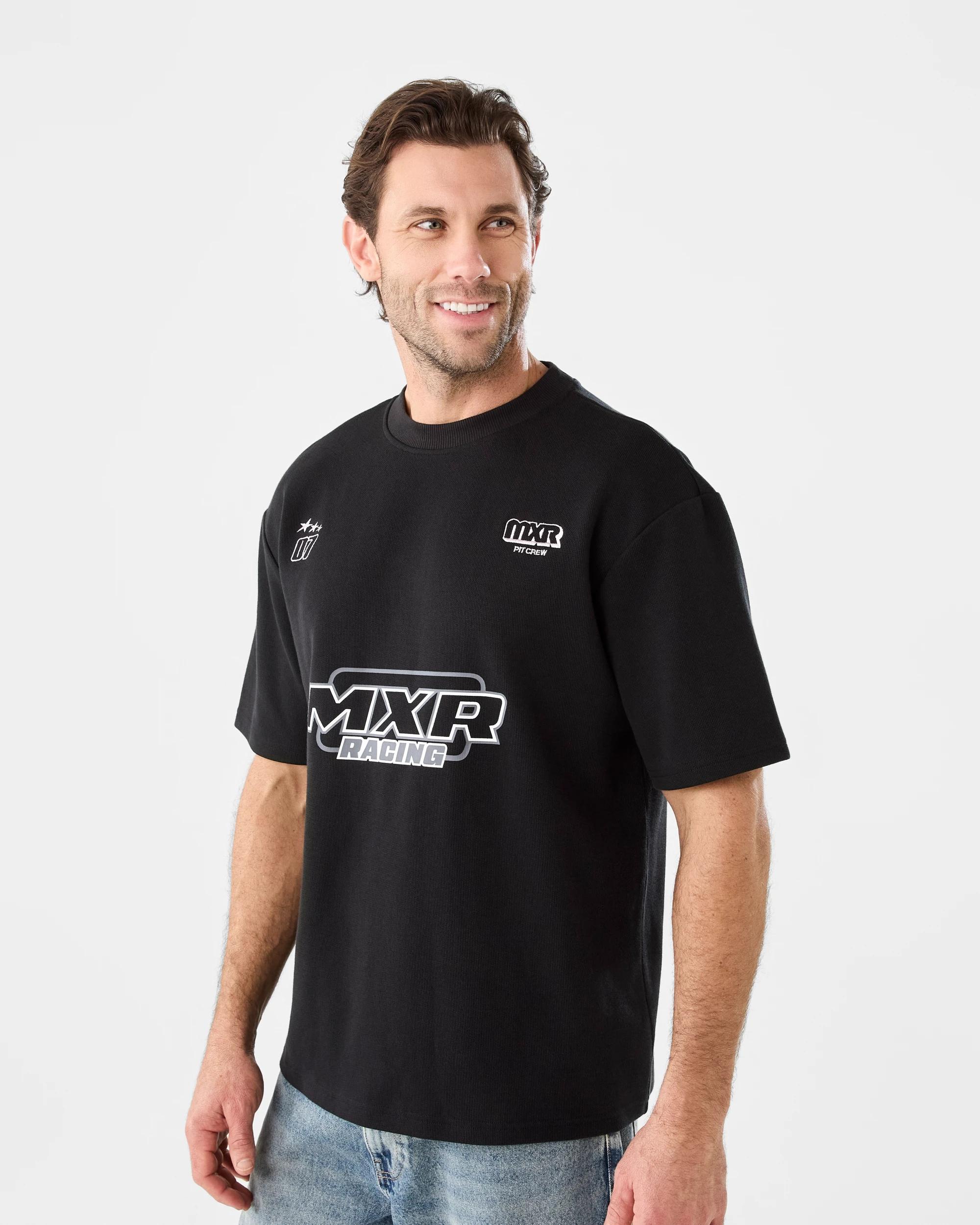 2 Textured Print T-shirt Blk Racing, 2 of 5