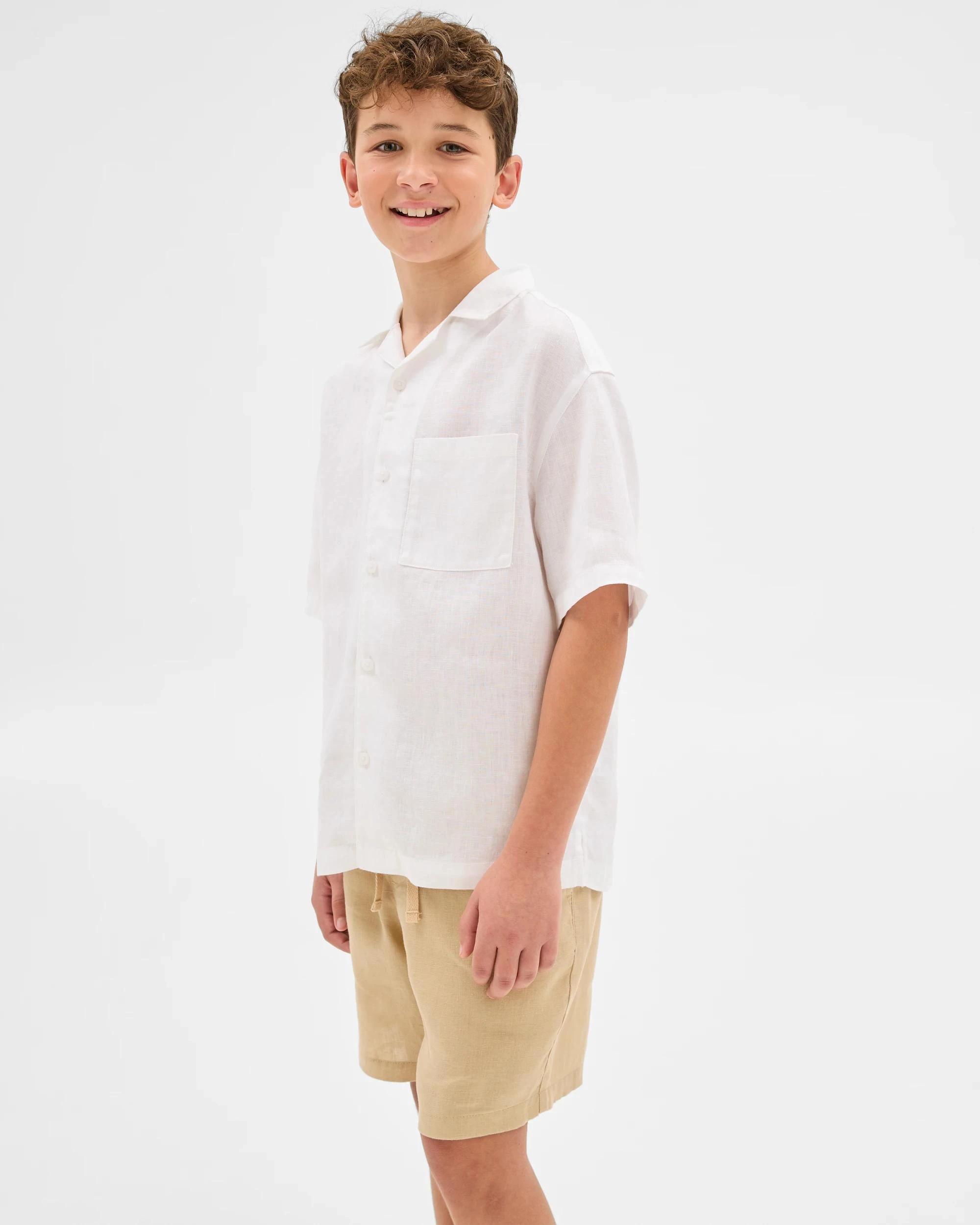 1 Target European Linen Shorts TAN, 1 of 6