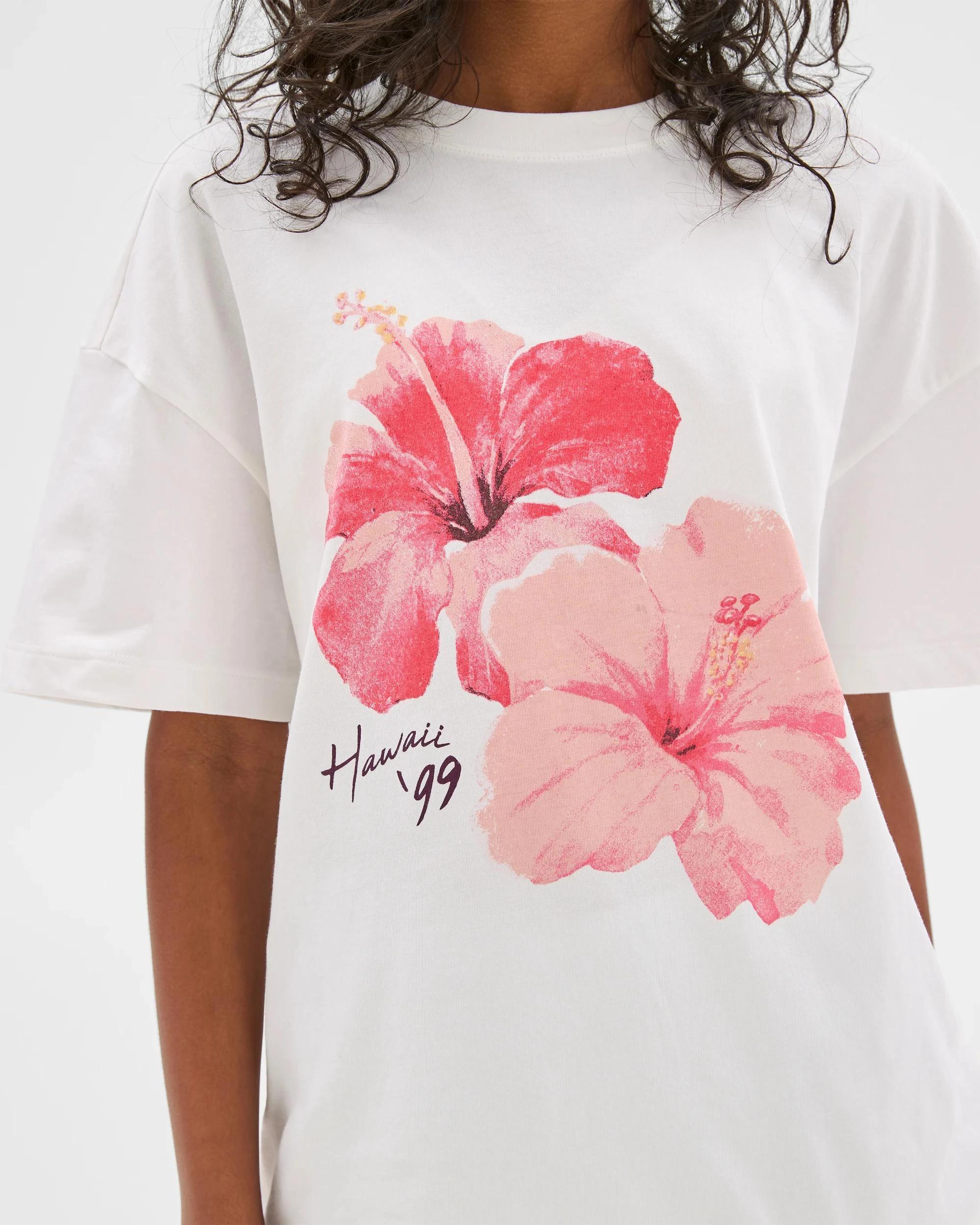 3 Target Australian Cotton Older Girls Oversized Short Pyjama Set HIBISCUS, 3 of 9