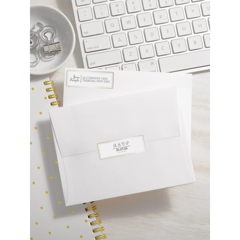 4 Avery 16UP A5 Laser Labels Gold Border 10 Pack, 4 of 4