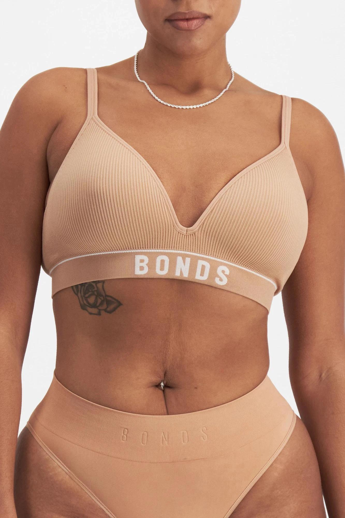 5 Womens Retro Rib T-Shirt Crop Bra - Bonds BLUSHED BROWN/WHITE, 5 of 8