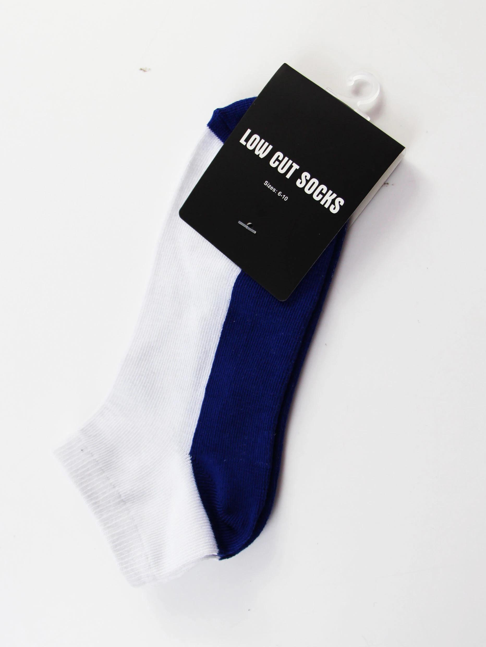 1 Zasel 6 Pairs Mens Low Cut Sport Casual Socks WHITE & BLUE, 1 of 1