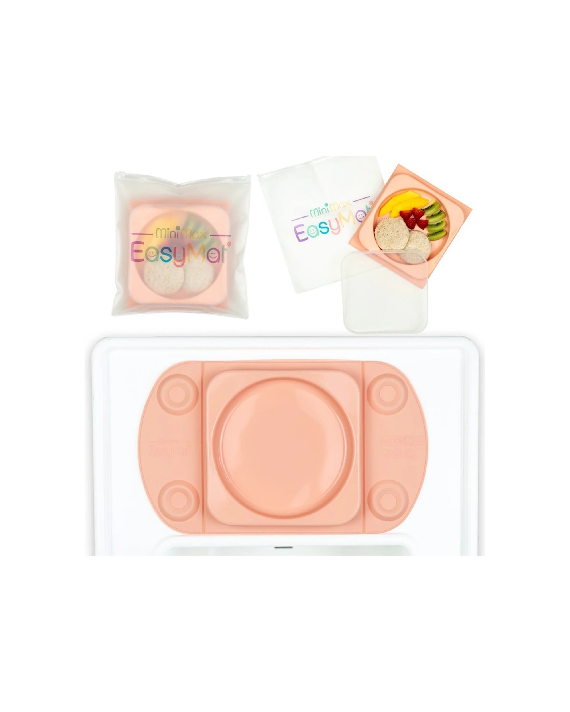 2 EasyTots Easymat MiniMax Open Baby Feeding Plate 5 Suction Points Pearl - Beige, 2 of 2