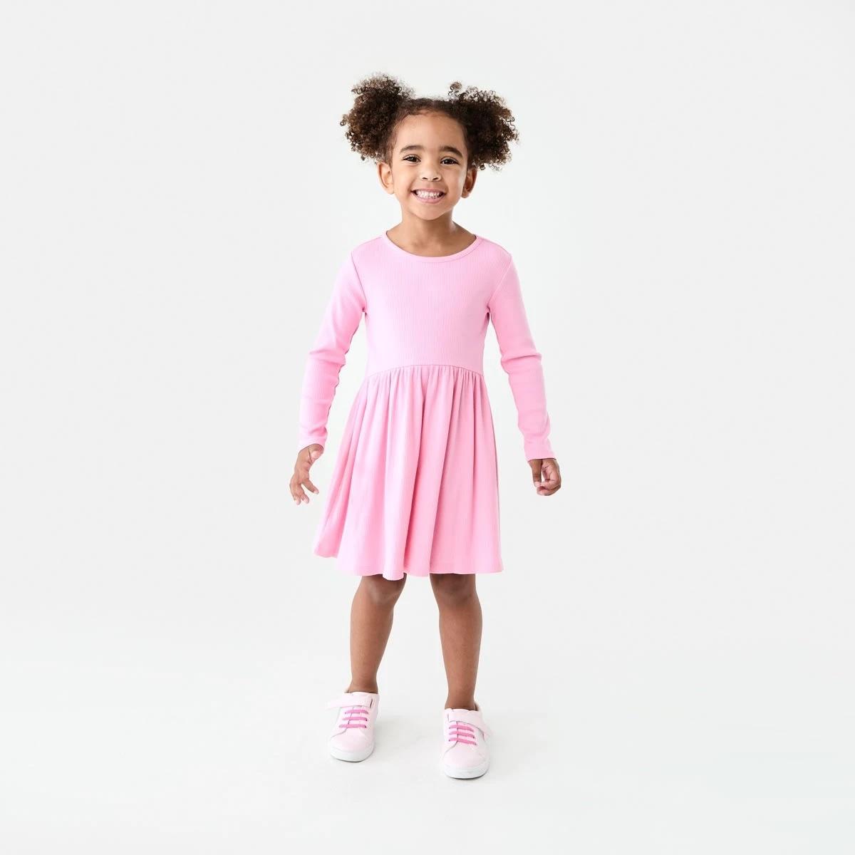 6 Rib Jersey Dress Pris Pink, 6 of 9