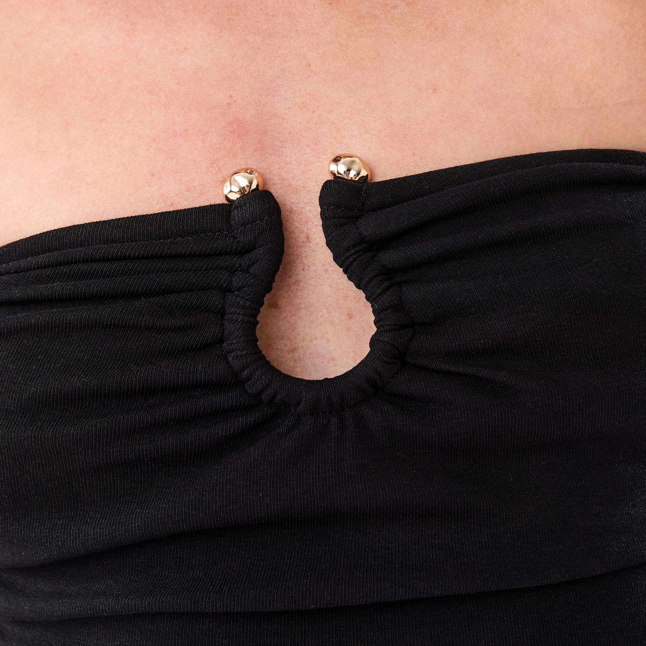 7 Sleeveless Trim Detail Tube Top Black, 7 of 8