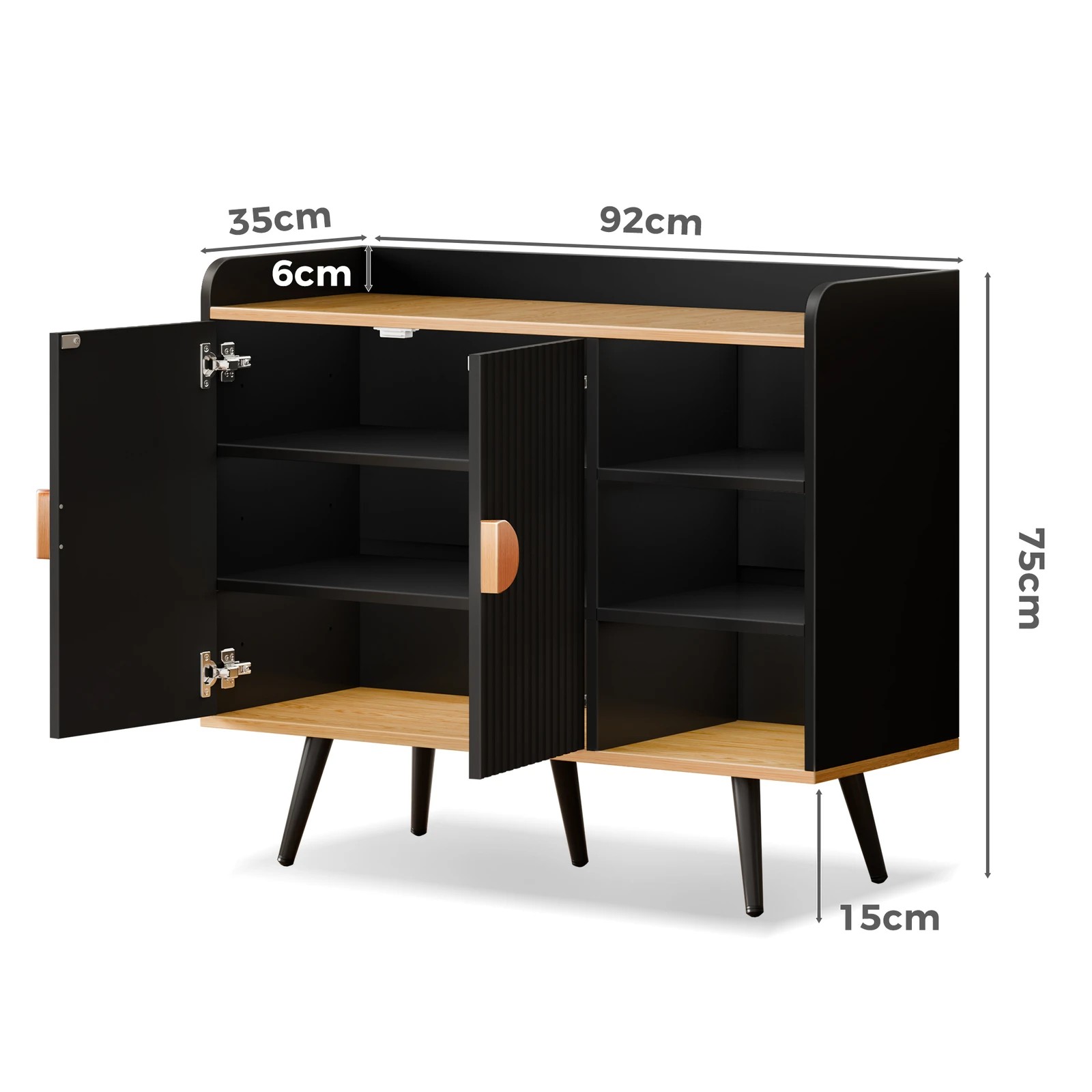 3 Alfordson Shoe Cabinet Organiser Storage Rack Drawer Shelf 18 Pairs - Black, 3 of 4