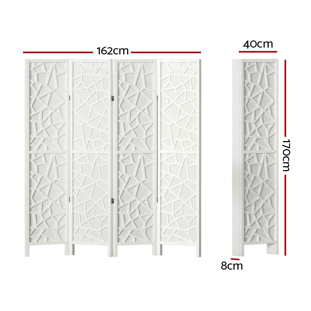 2 Artiss 4 Panel Room Divider Screen 162x170cm Clover - White, 2 of 7