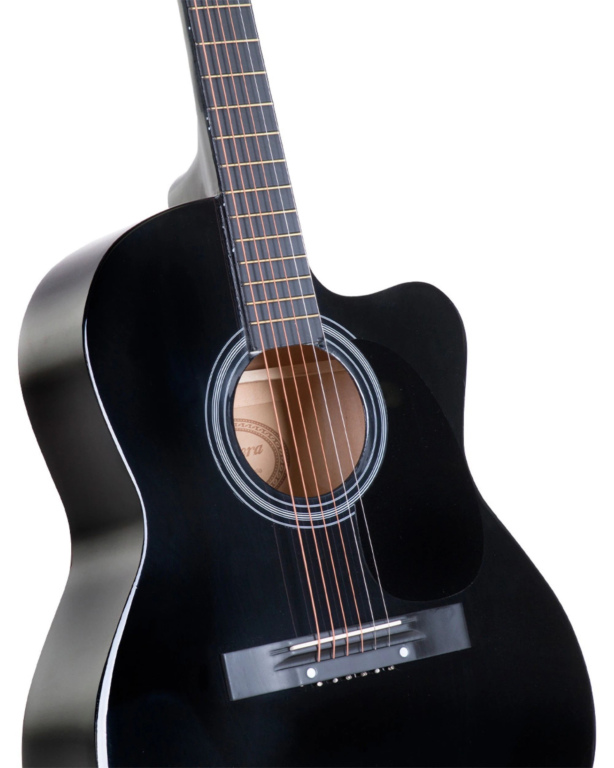 3 Karrera 40in Acoustic Guitar in Black, 3 of 5